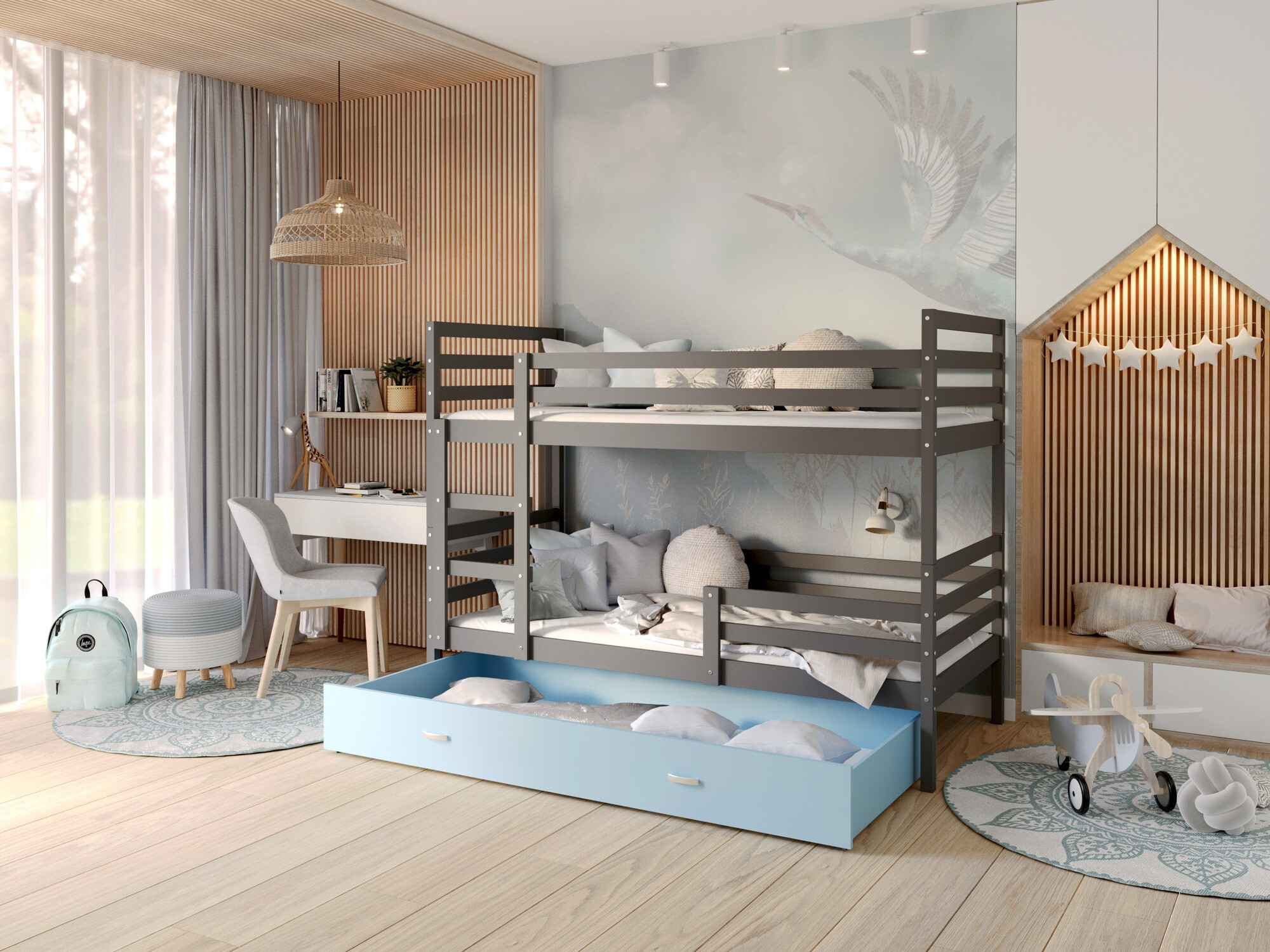 Stapelbed Aurora 109 (Grijs)