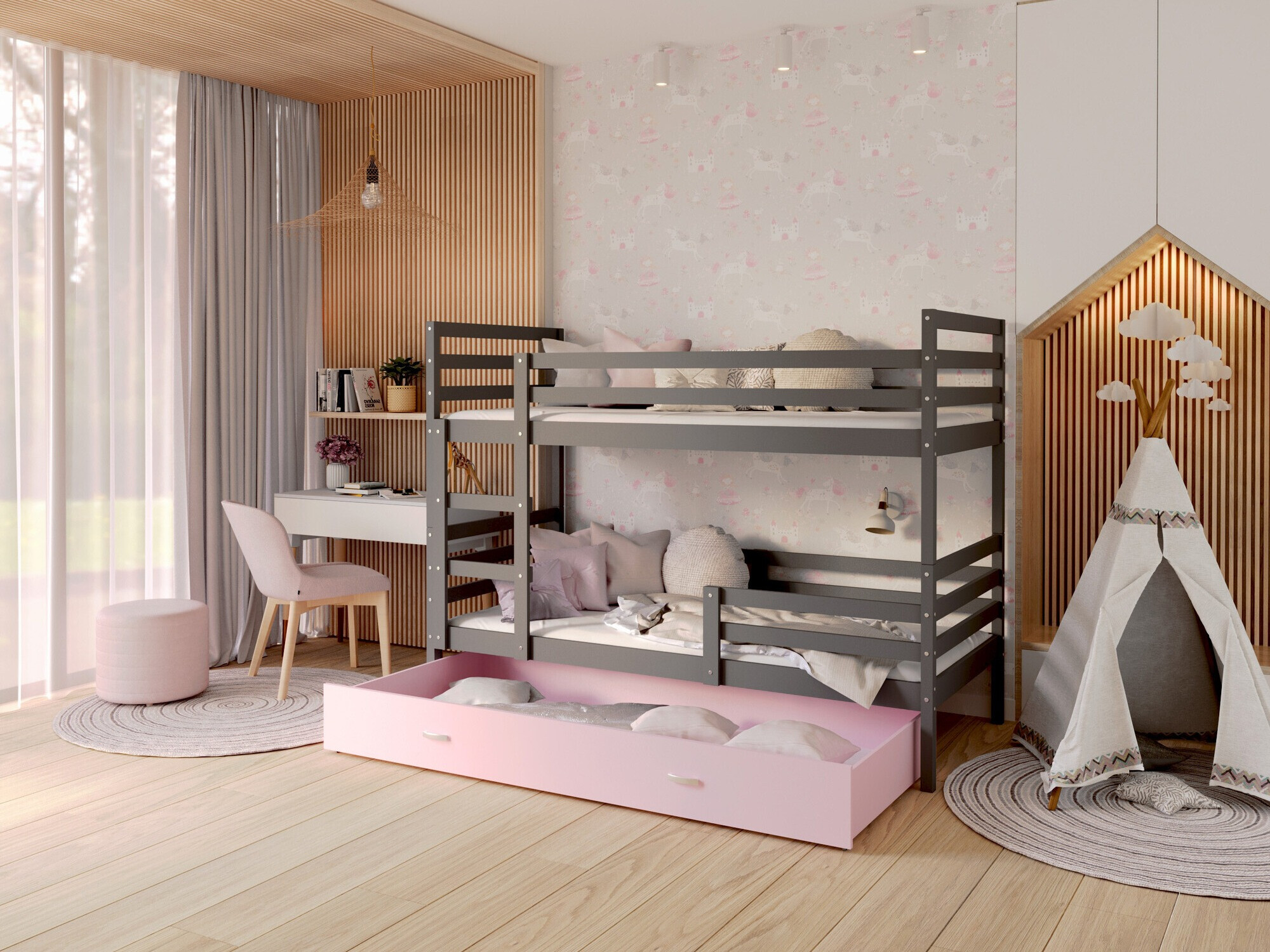 Stapelbed Aurora 109 (Grijs)