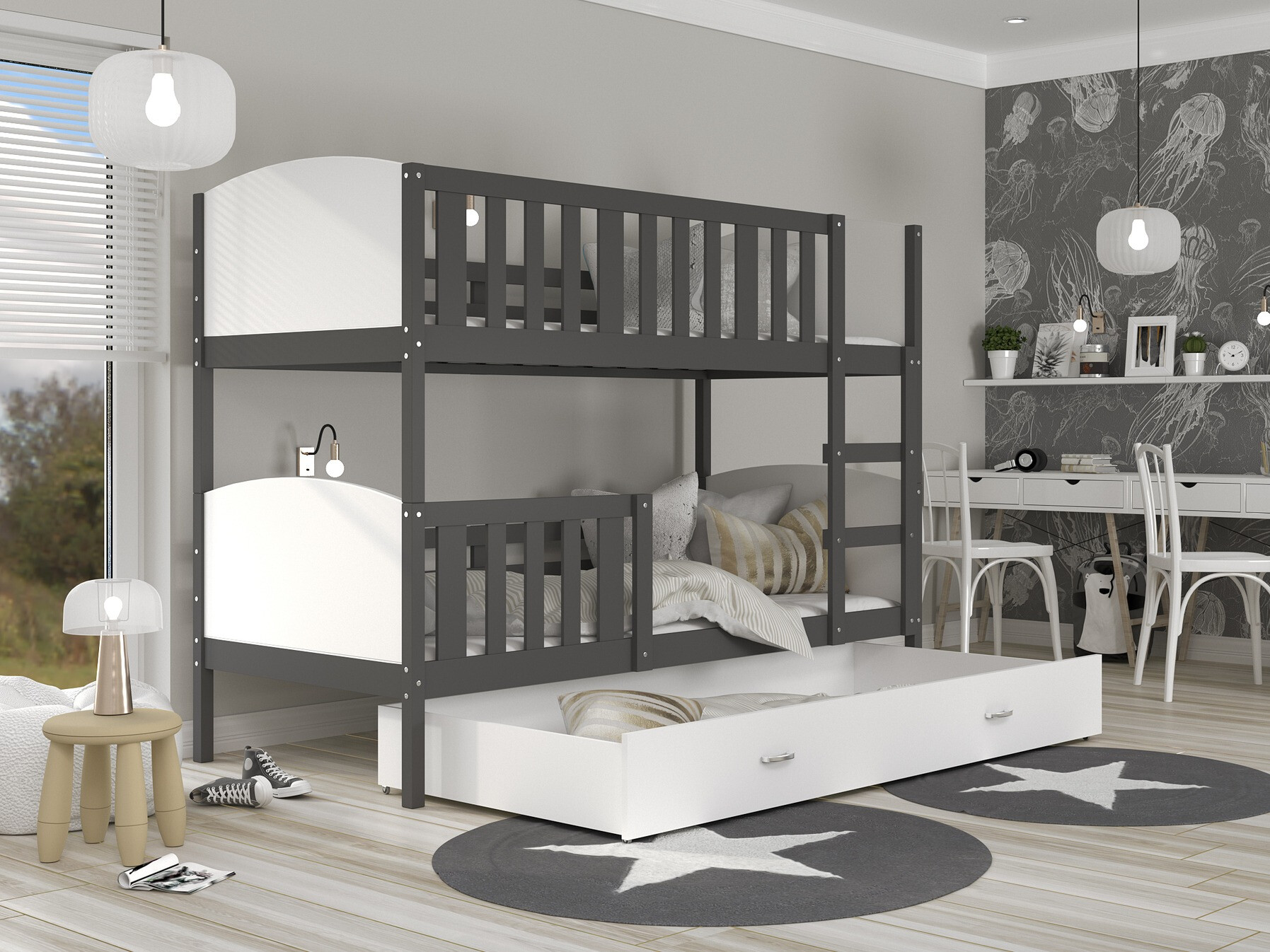 Stapelbed Aurora 113 (Grijs)