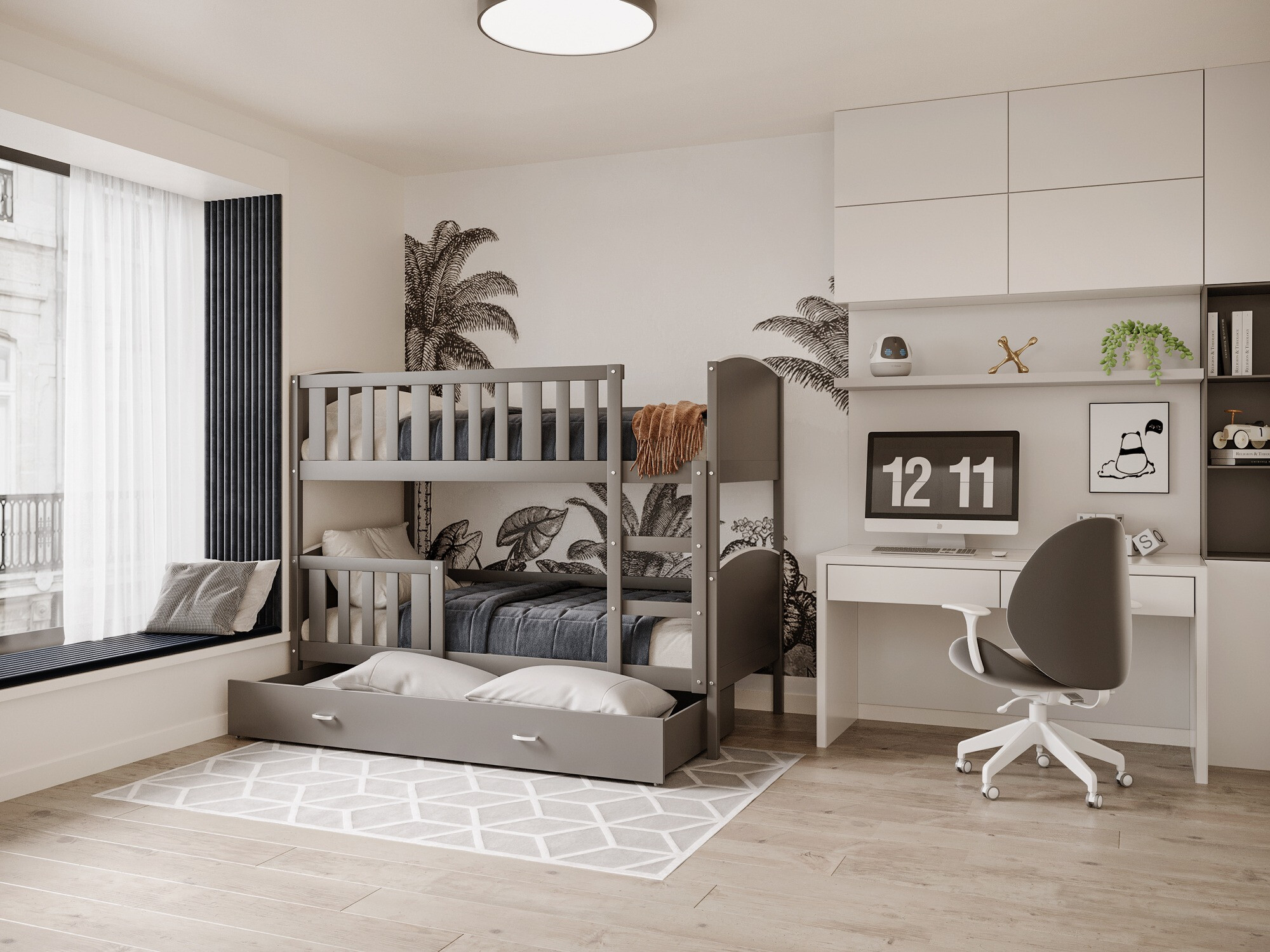 Stapelbed Aurora 113 (Grijs)