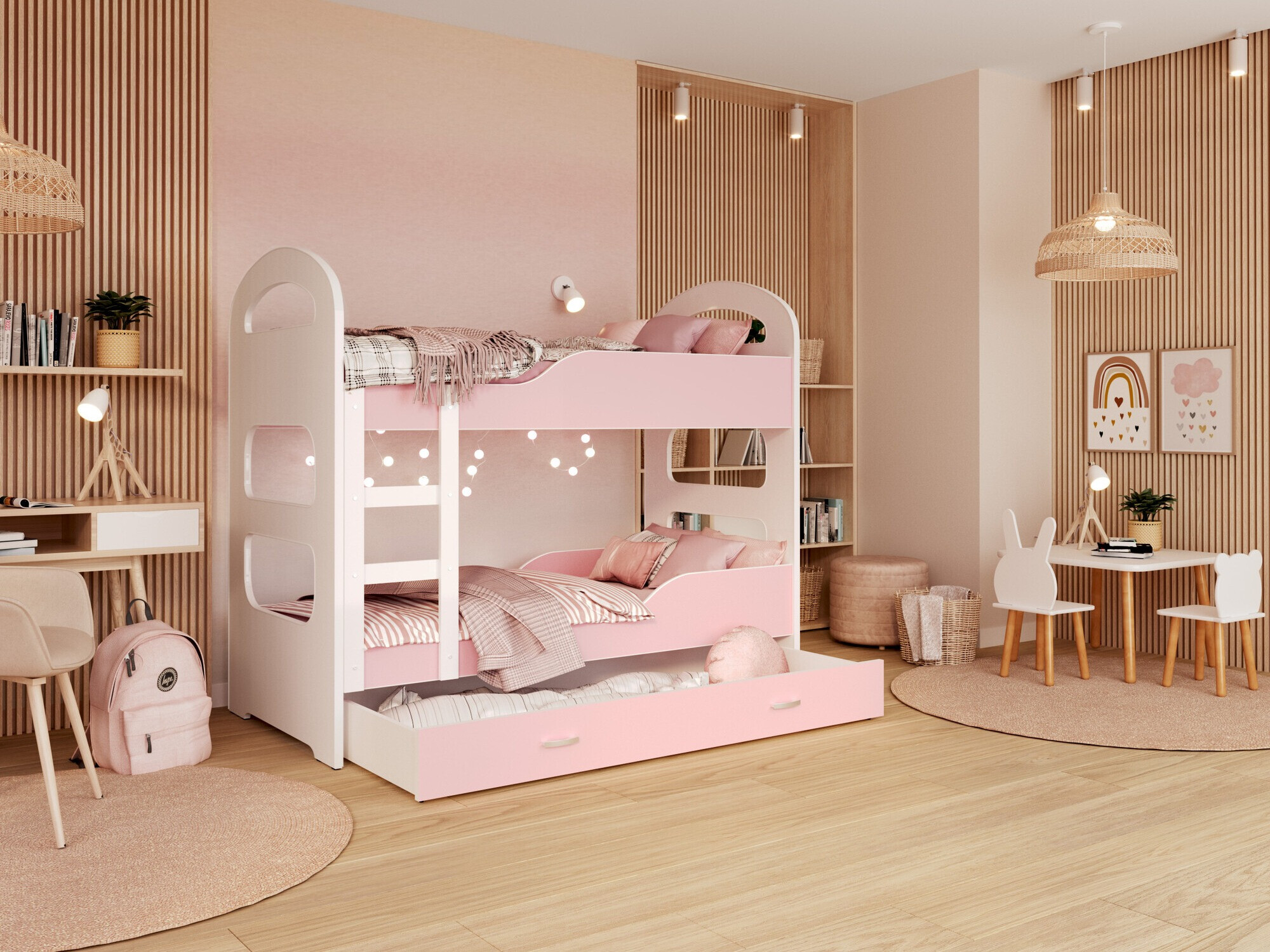 Stapelbed Aurora 114 (Roze)