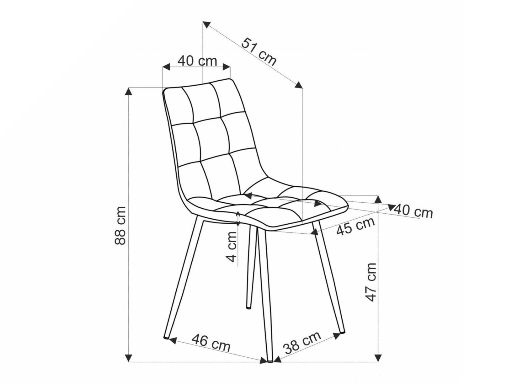Stoel Houston 1783 (Grijs)