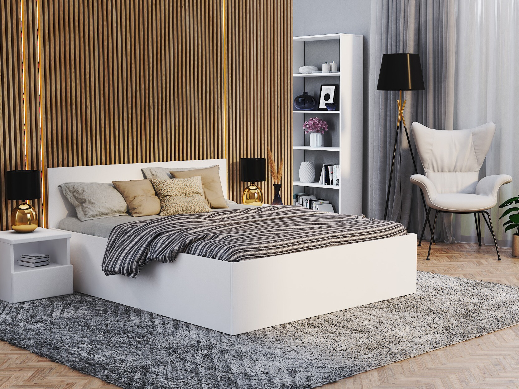 Bed Aurora 145 (Wit)