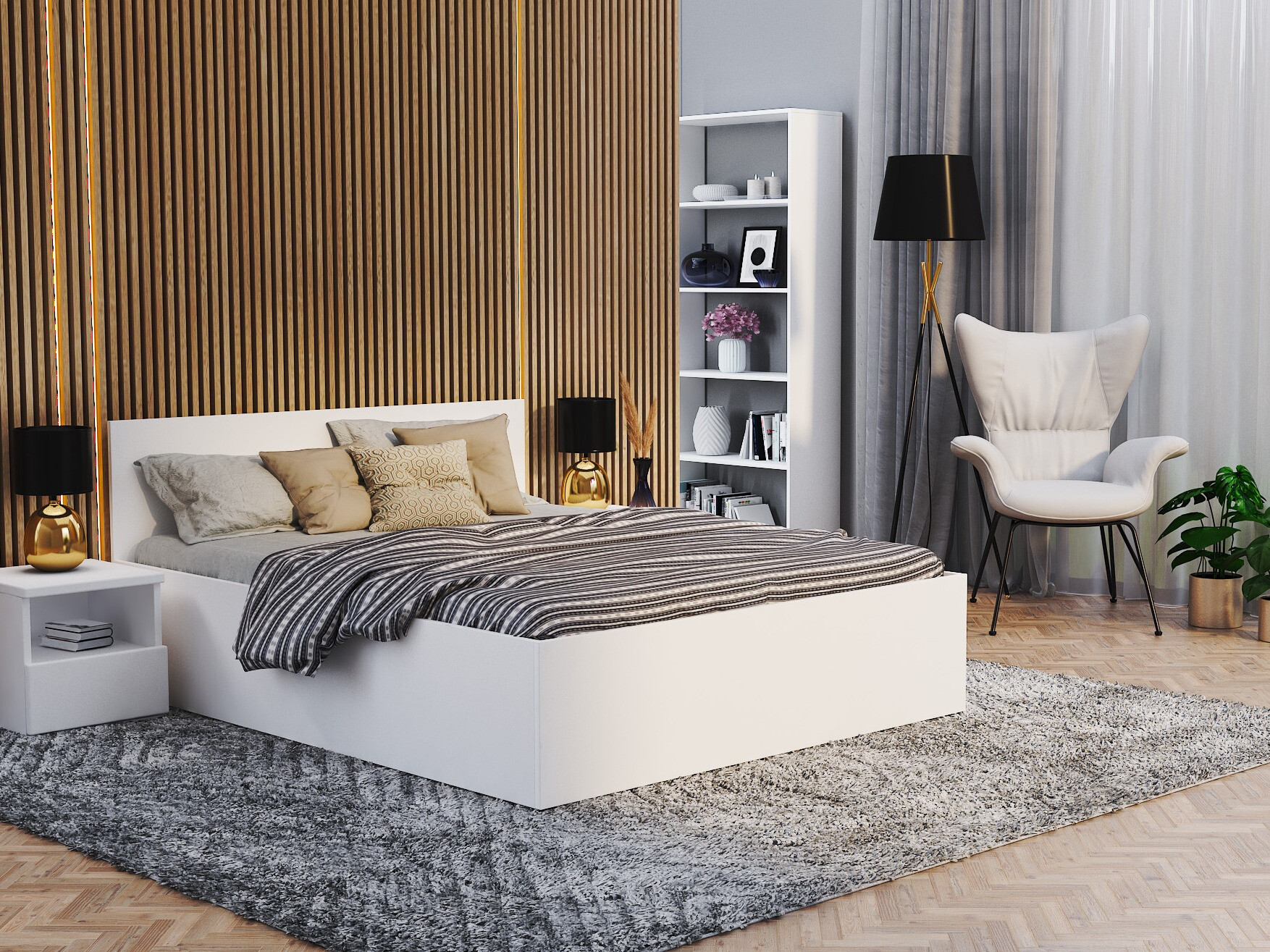 Bed Aurora 145 (Wit)