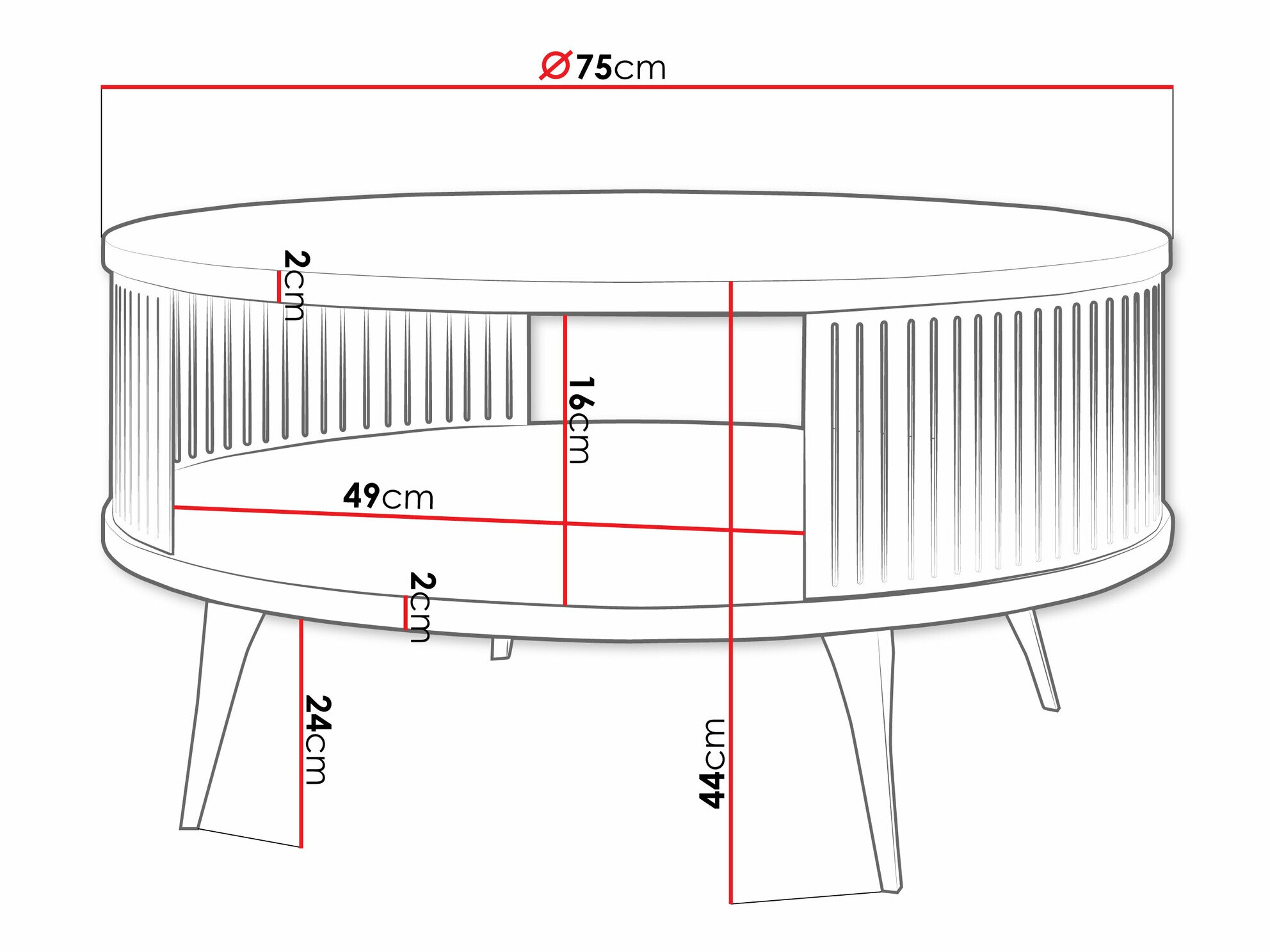 Salontafel Sordore 100 (Zwart + Grafiet)