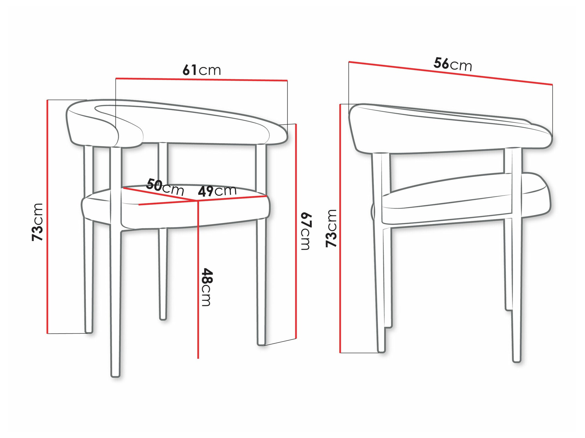 Stoel Jackson 110 (Zwart + Magic Velvet 2216)