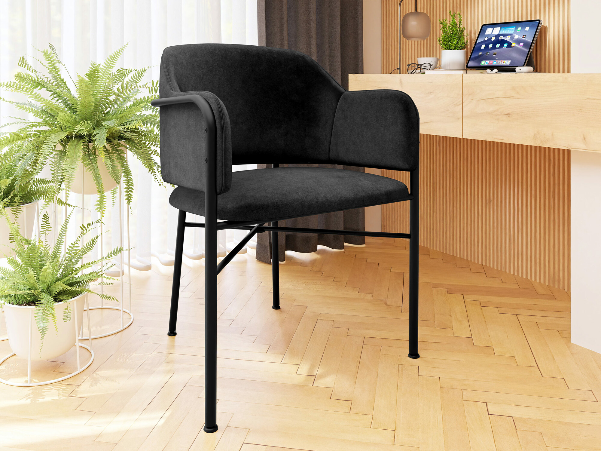 Stoel Jackson 113 (Zwart + Magic Velvet 2219)
