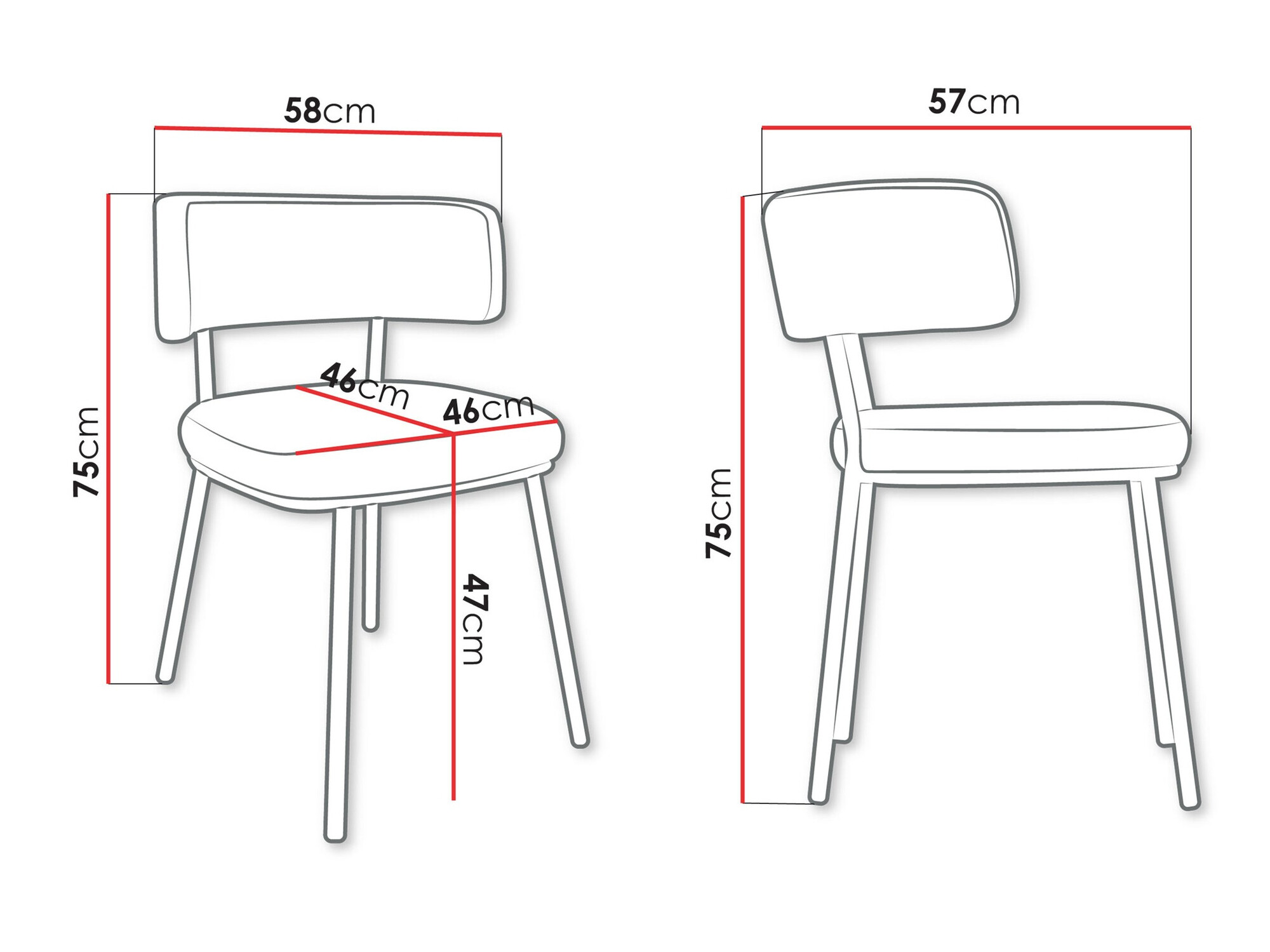 Stoel Jackson 114 (Zwart + Magic Velvet 2209)