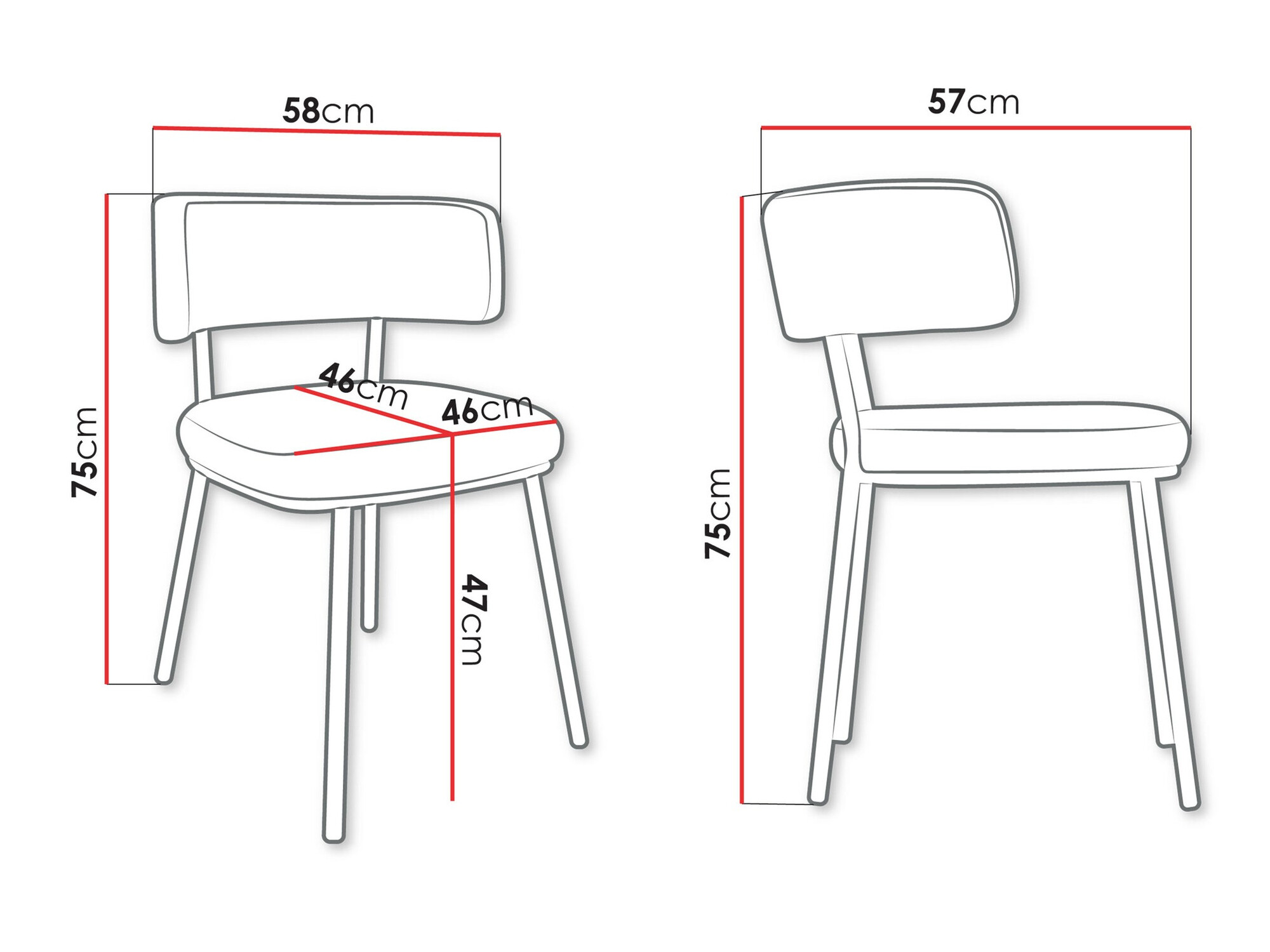 Stoel Jackson 114 (Zwart + Magic Velvet 2219)