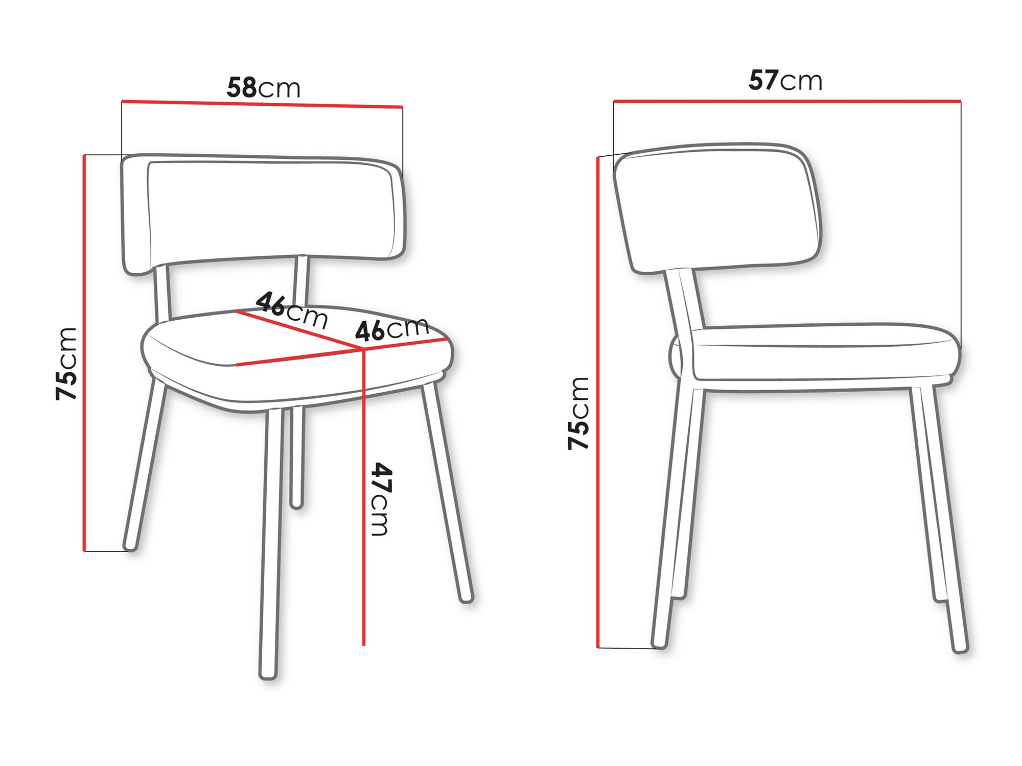 Stoel Jackson 114 (Zwart + Magic Velvet 2258)