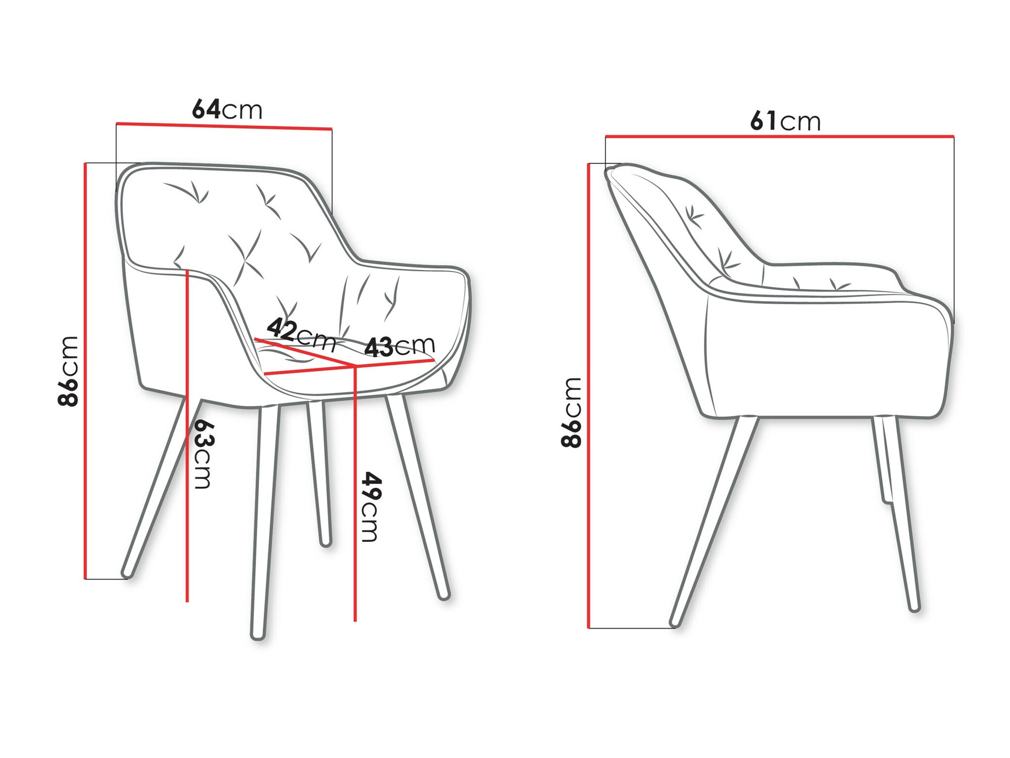 Stoel Jackson 115 (Zwart + Magic Velvet 2225)