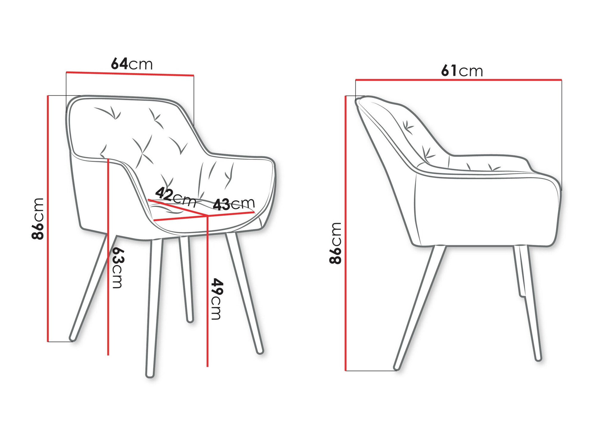 Stoel Jackson 115 (Zwart + Magic Velvet 2258)