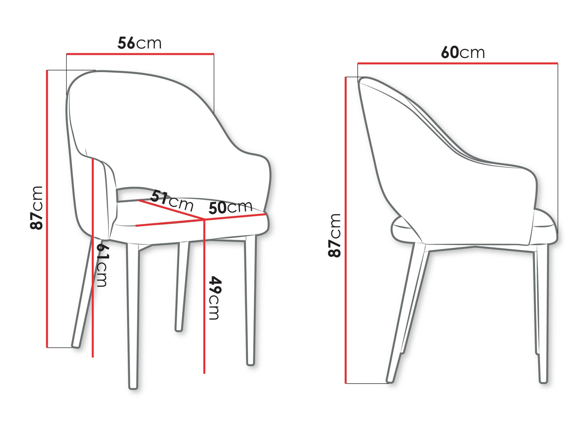 Stoel Jackson 116 (Zwart + Magic Velvet 2258)