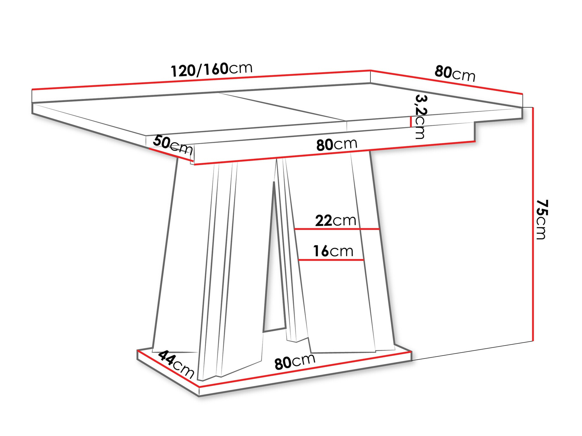 Tafel Goodyear 129 (Wit marmer)