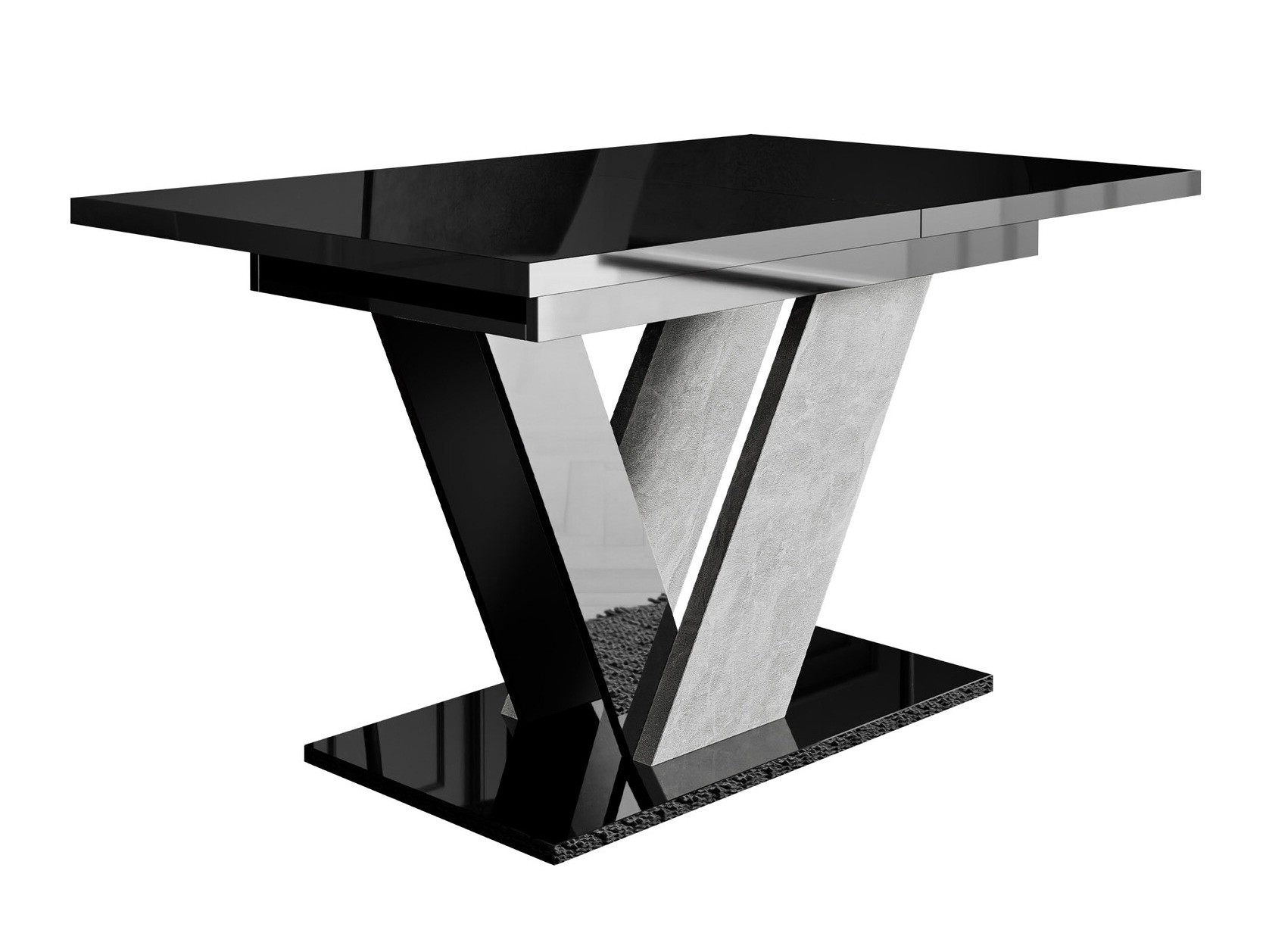 Tafel Violium (Glanzend zwart + Beton)