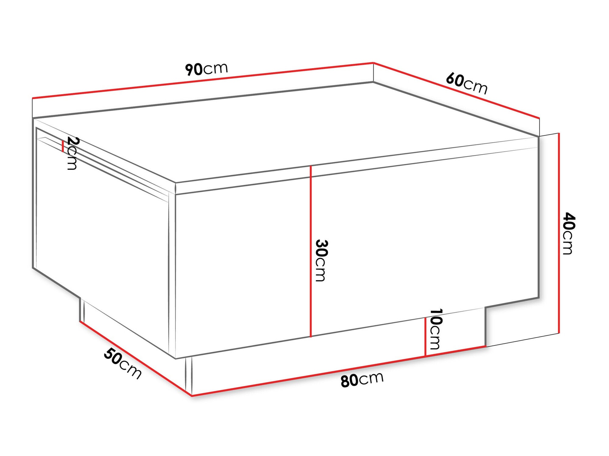 Salontafel Goodyear 134 (Zwart marmer)