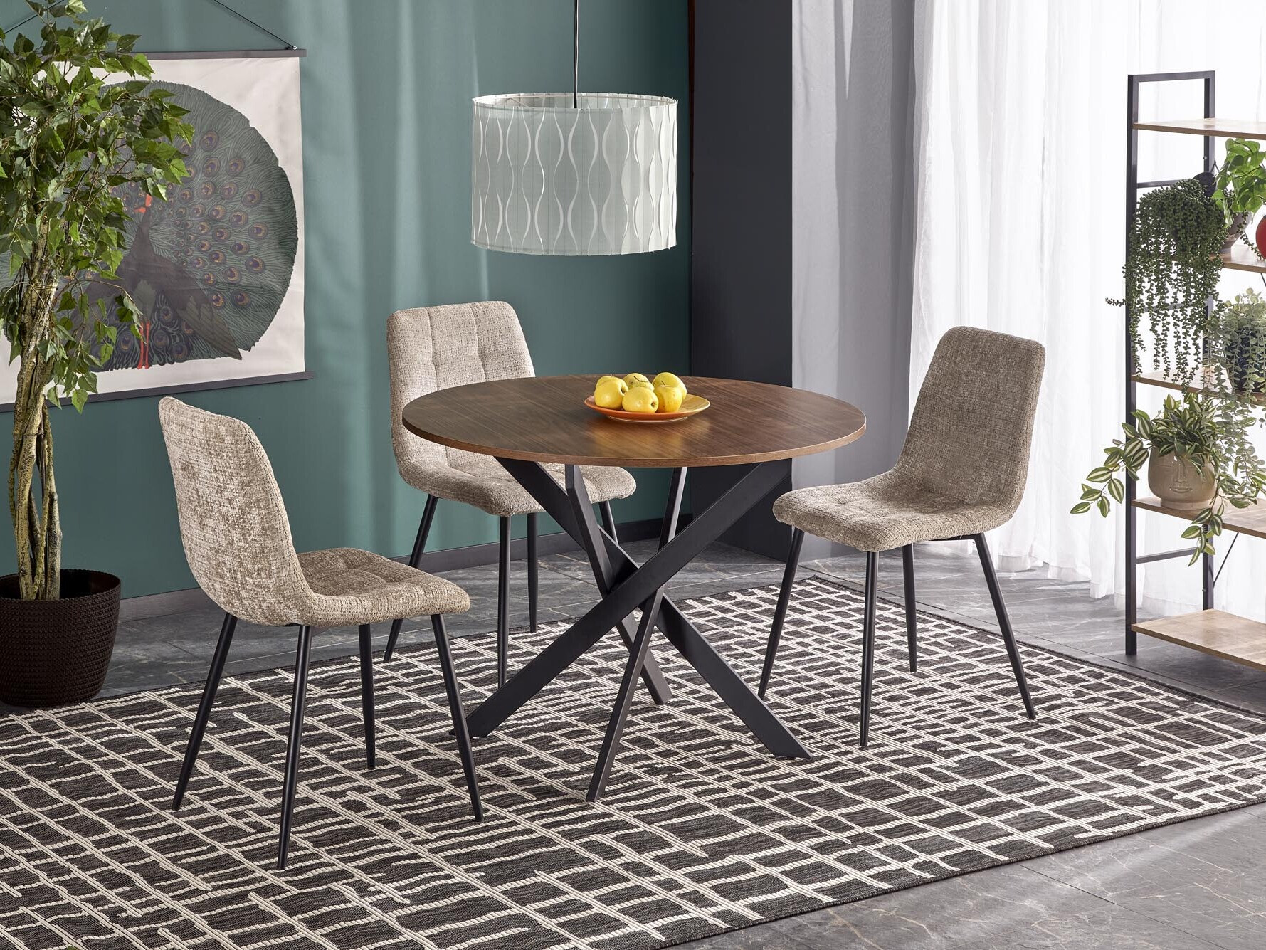 Tafel Houston 1788 (Notenhout + Zwart)