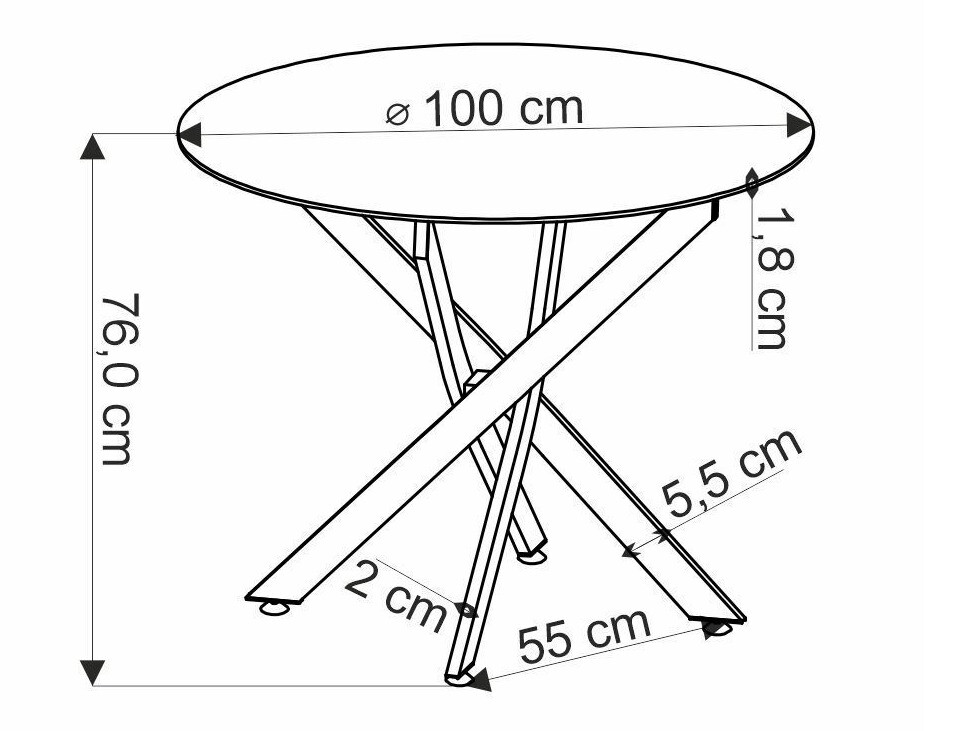 Tafel Houston 1788 (Notenhout + Zwart)