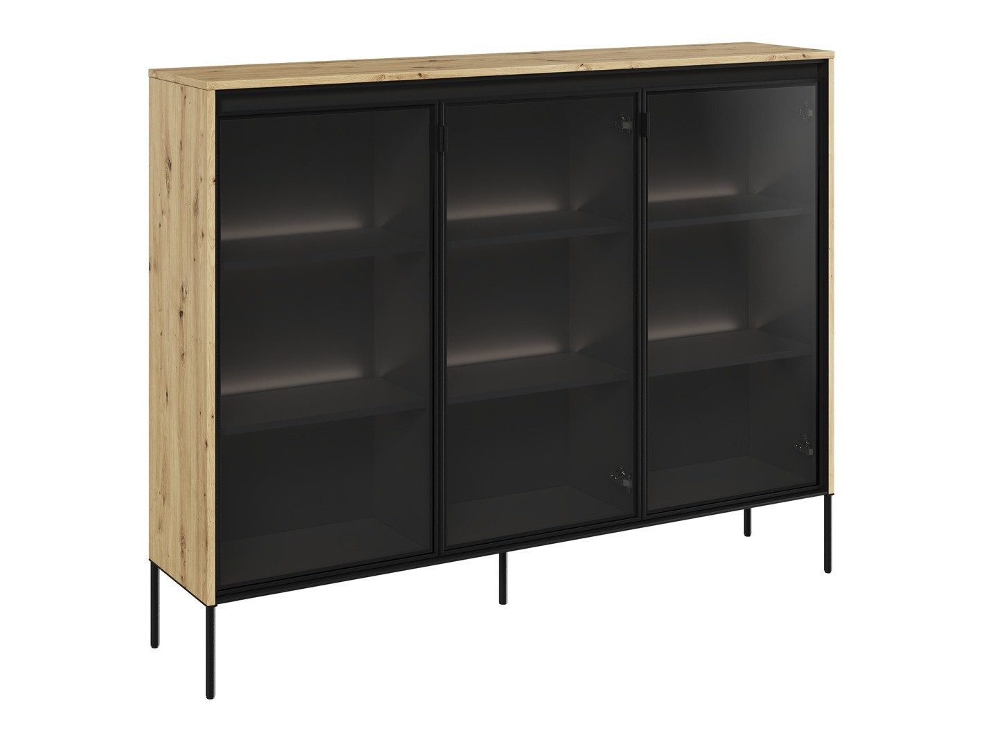 Dressoir Fernolu 108 (Artisan eiken + Zwart)