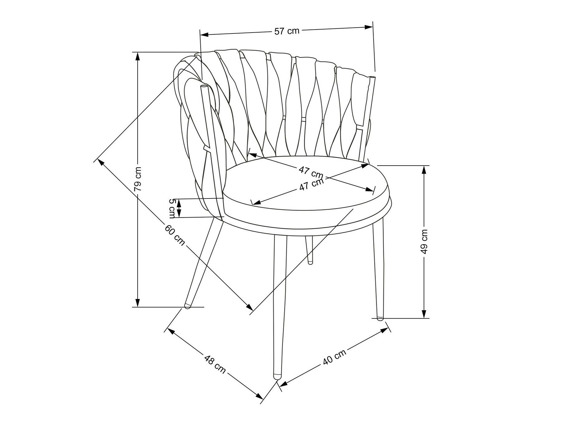 Stoel Houston 1508 (Mosterd + Zwart)