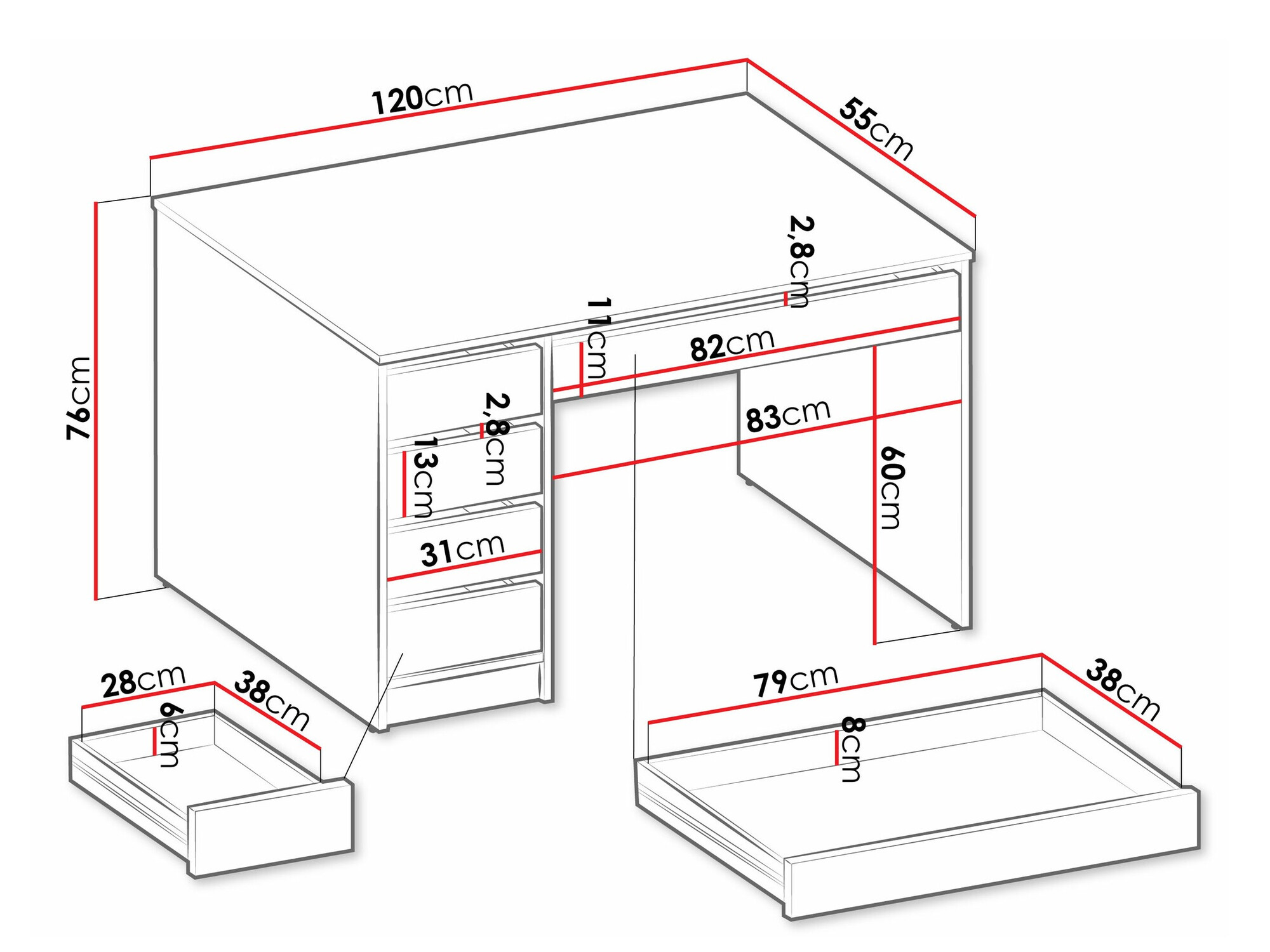 Bureau Comfivo 312 (Artisan eiken)