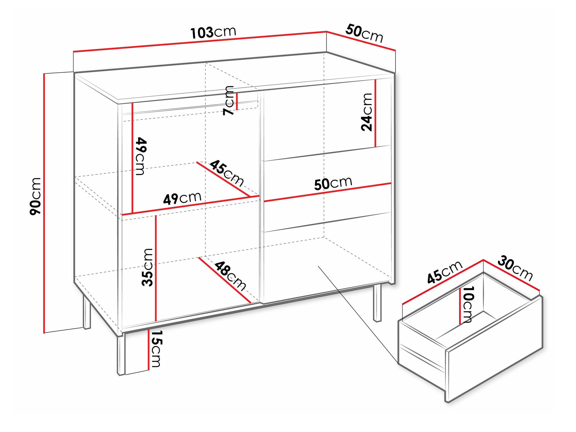 Ladekast Comfivo Delruva 100 (Kasjmier)