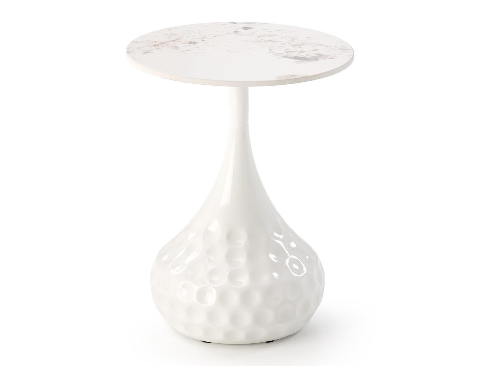 Bijzettafel Houston 1807 (Wit + Wit marmer)