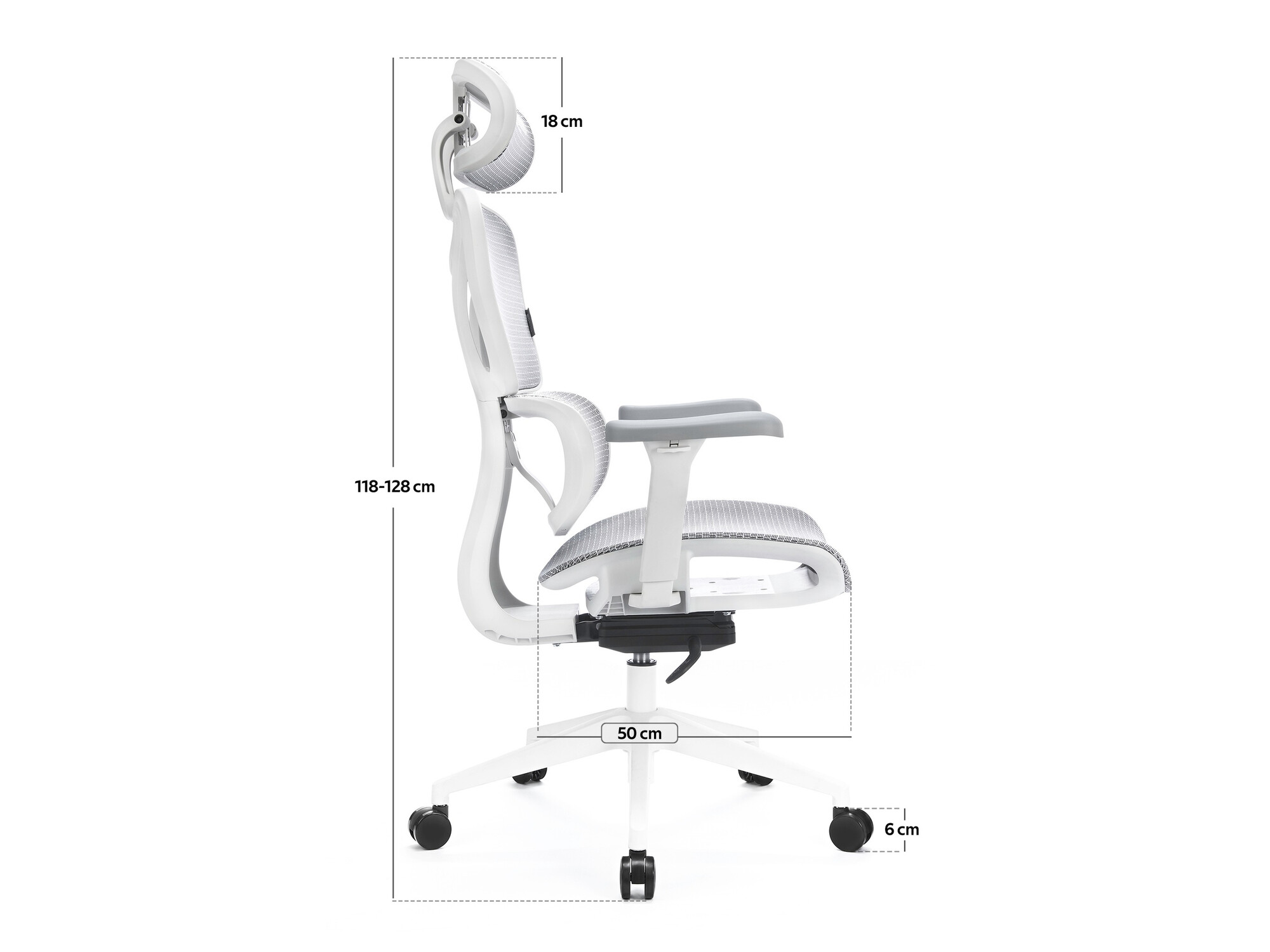 Bureaustoel Lodi 104 (Wit + Grijs)
