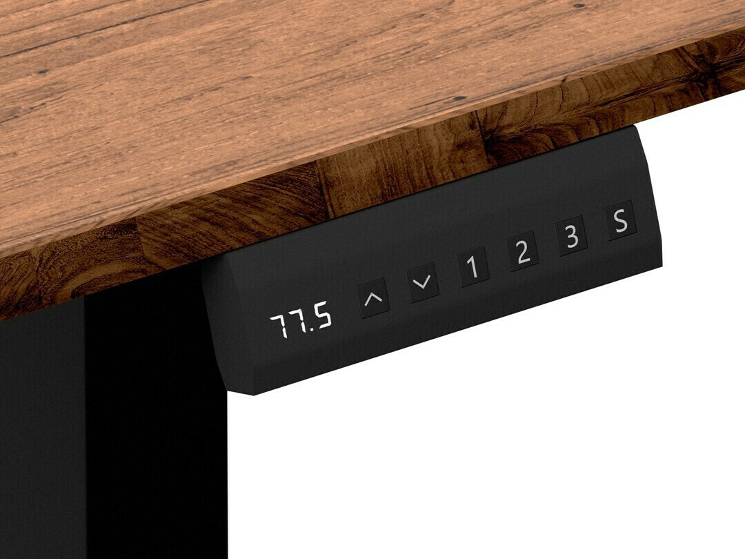 In hoogte verstelbaar bureau Lodi 103 (Donker hout + Zwart)