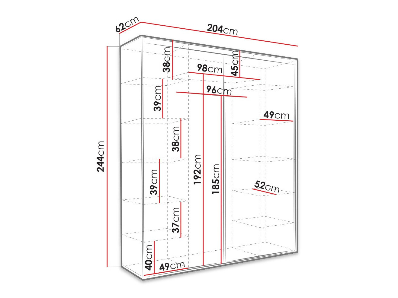 Kledingkast Murrieta 180 (Donker Sonoma eik)