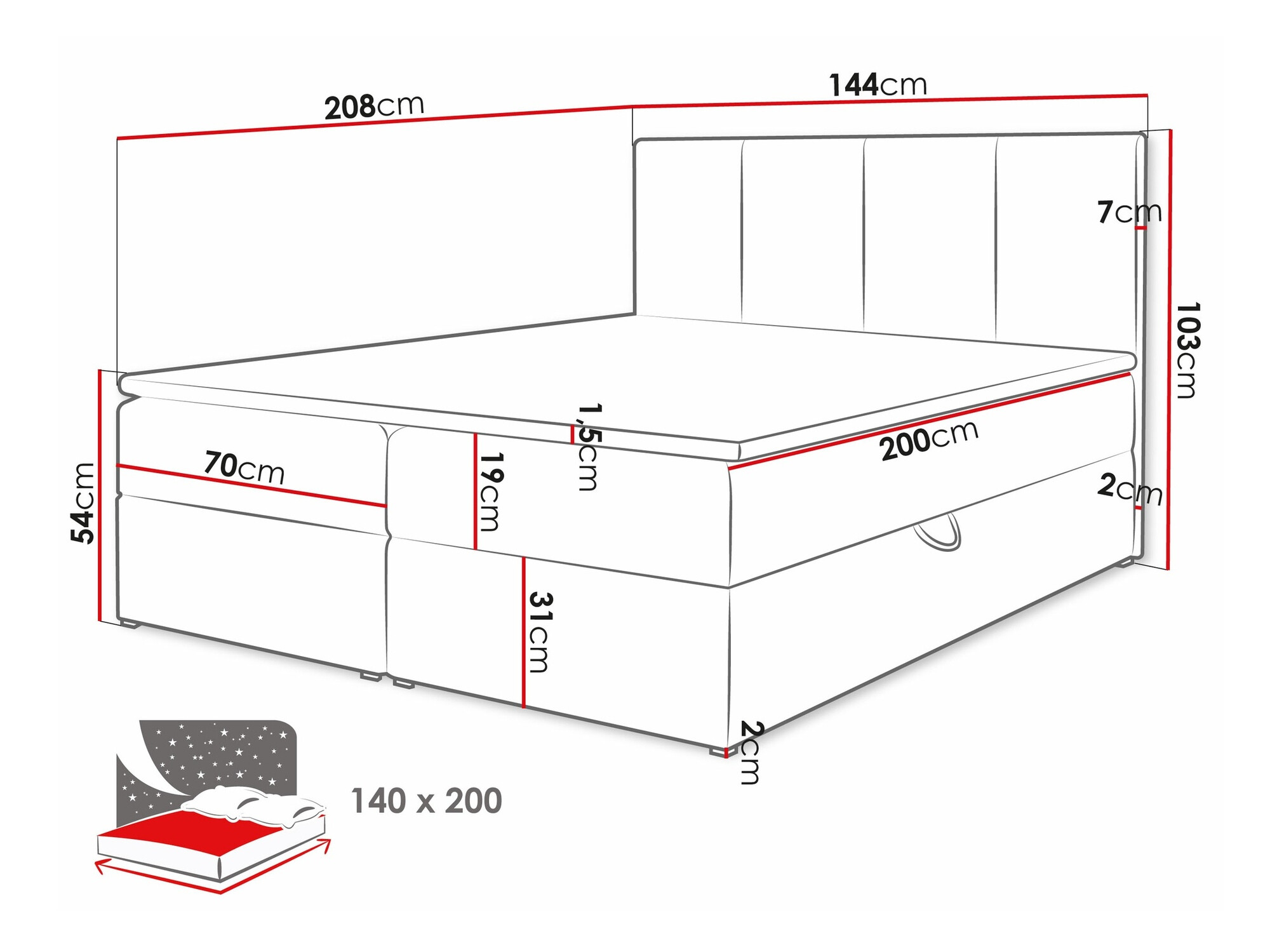 Boxspring Baltimore 147 (Manila 09)