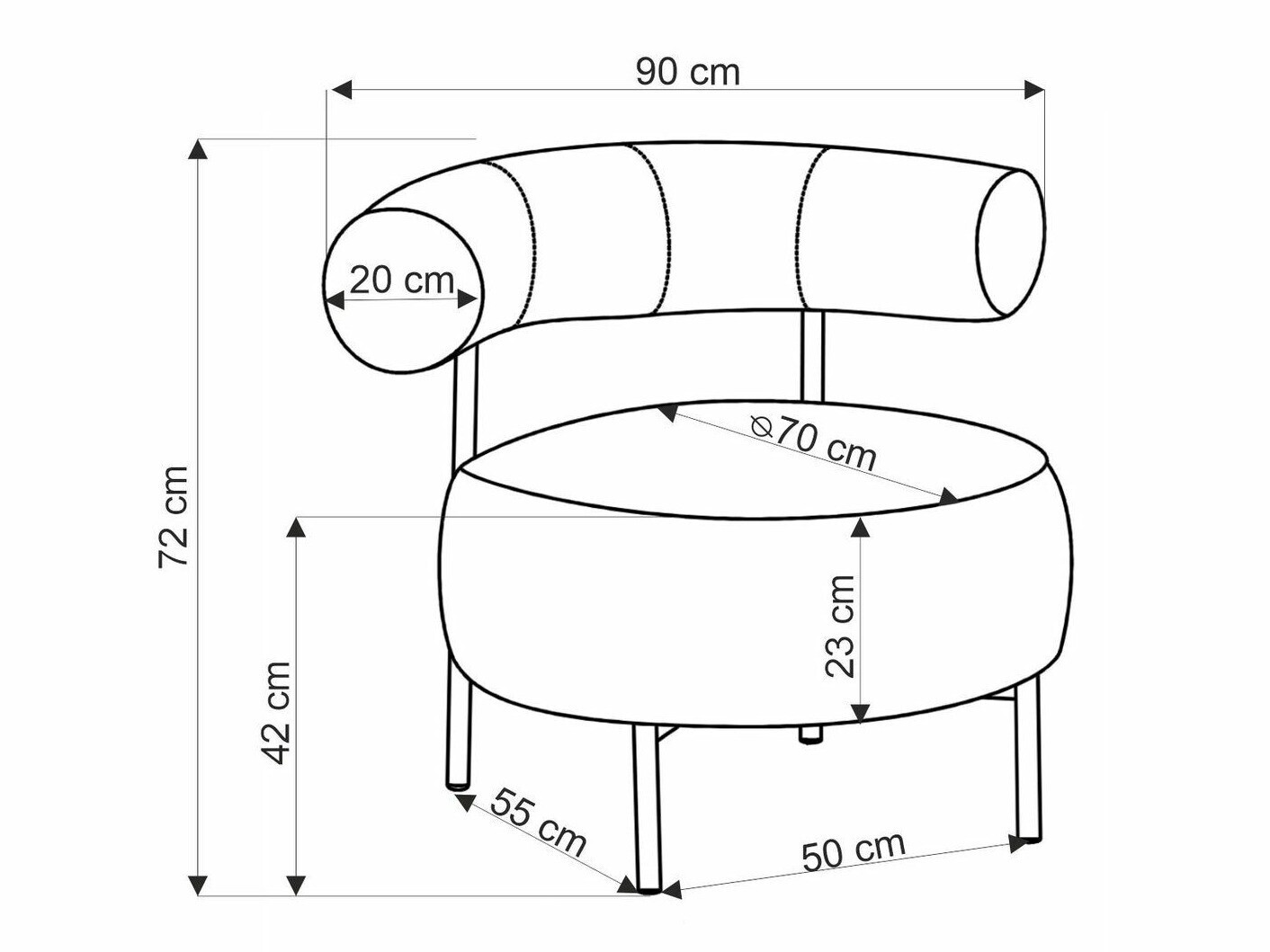Fauteuil Houston 2052 (Bruin)