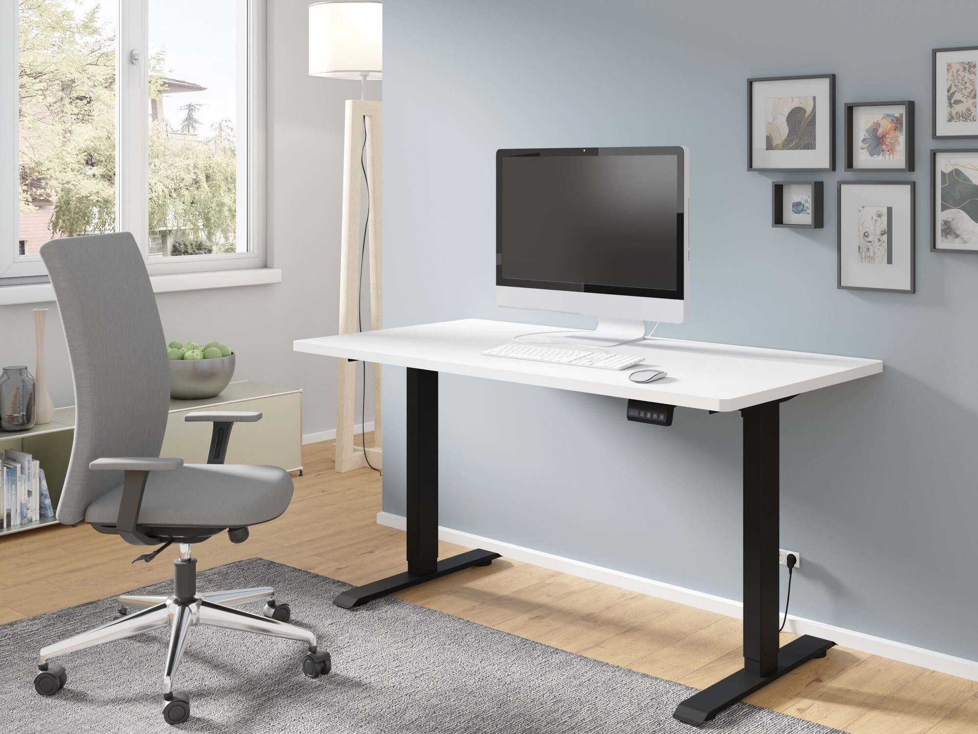 In hoogte verstelbaar bureau Buffalo 183 (Zwart)