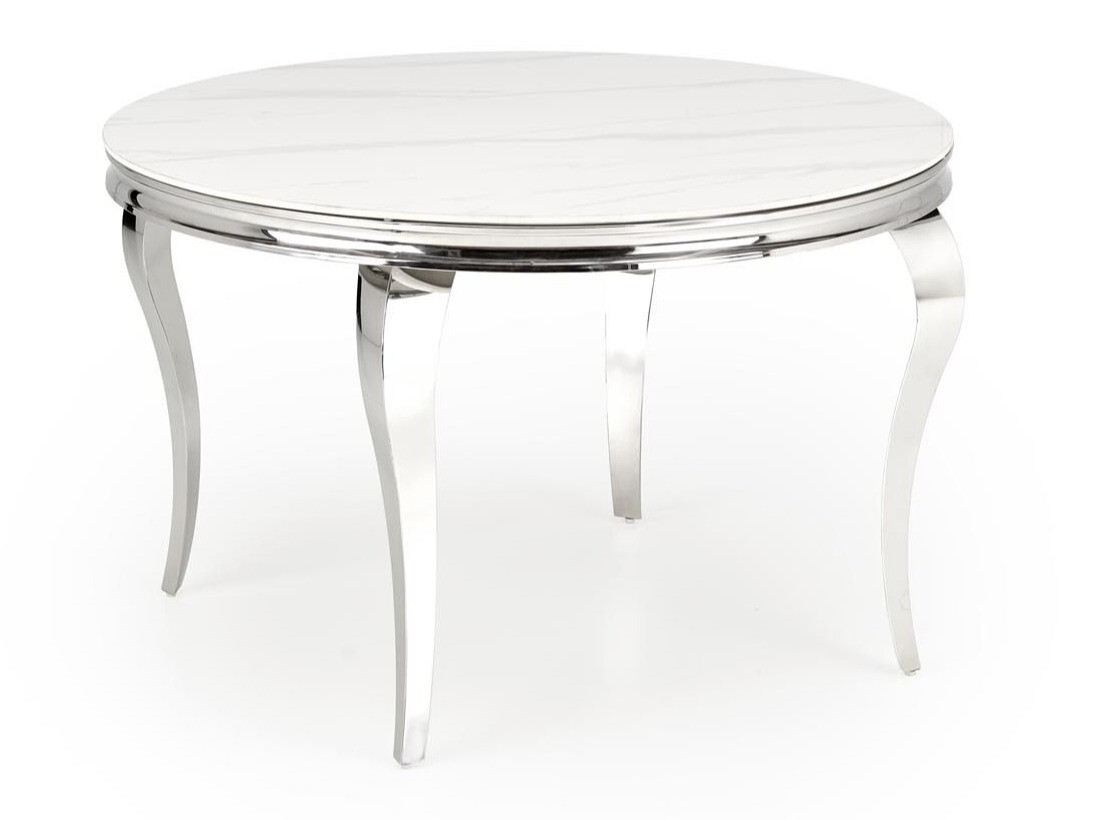 Tafel Houston 1813 (Wit marmer + Zilver)