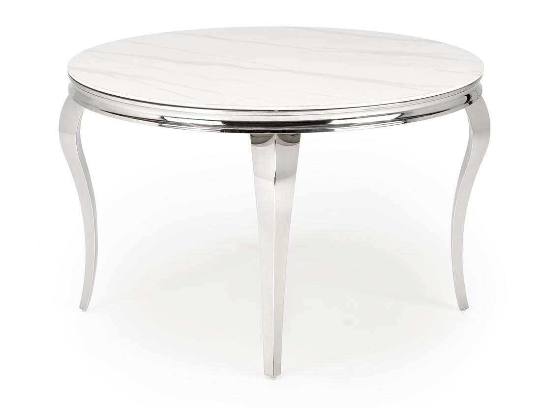 Tafel Houston 1813 (Wit marmer + Zilver)