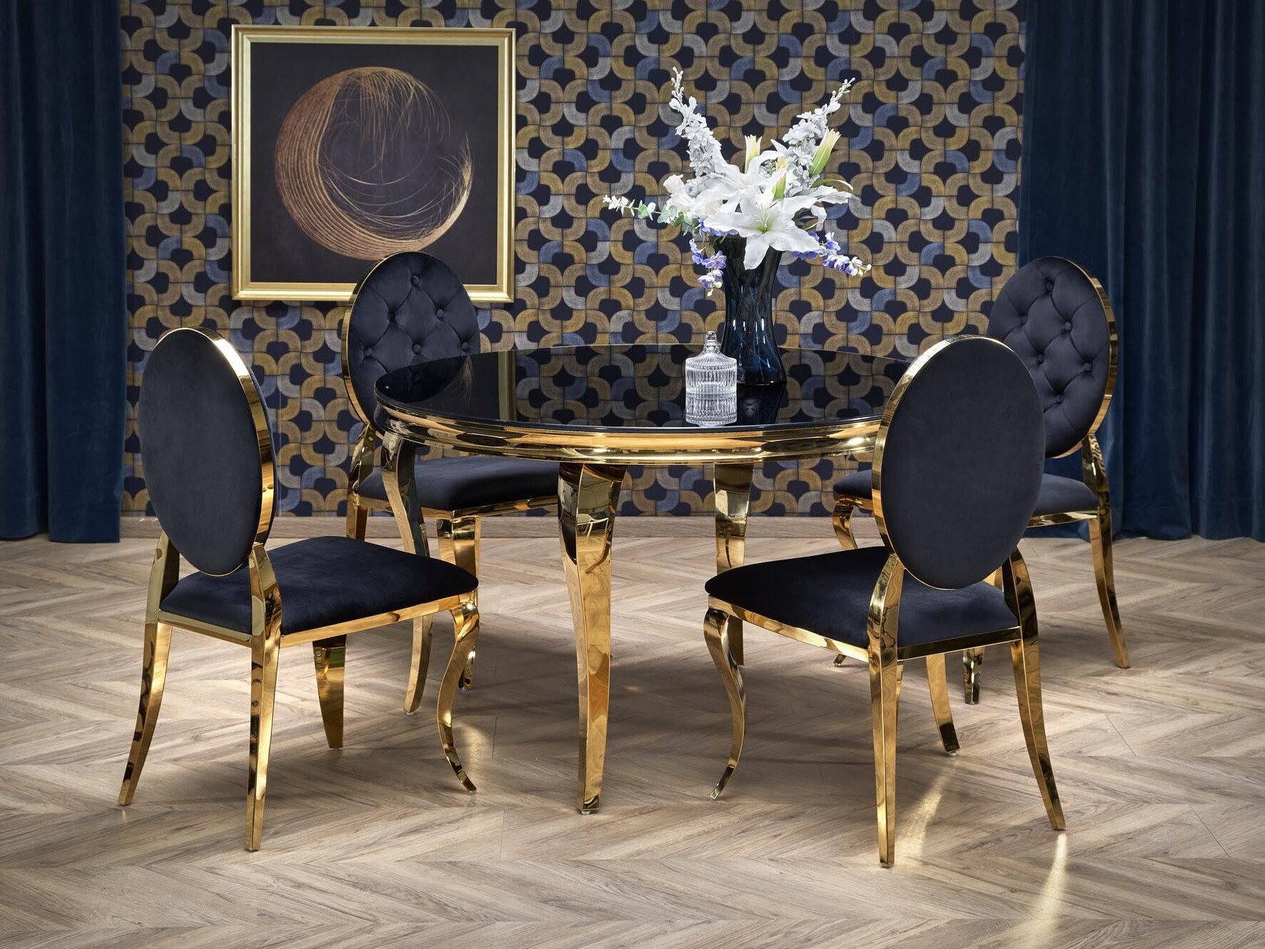 Tafel Houston 1813 (Zwart + Gouden)