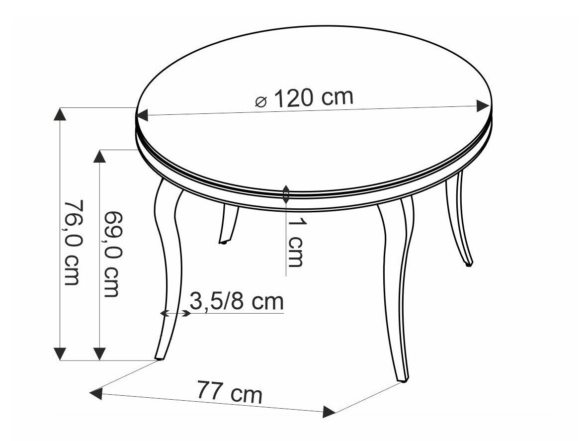 Tafel Houston 1813 (Zwart + Gouden)