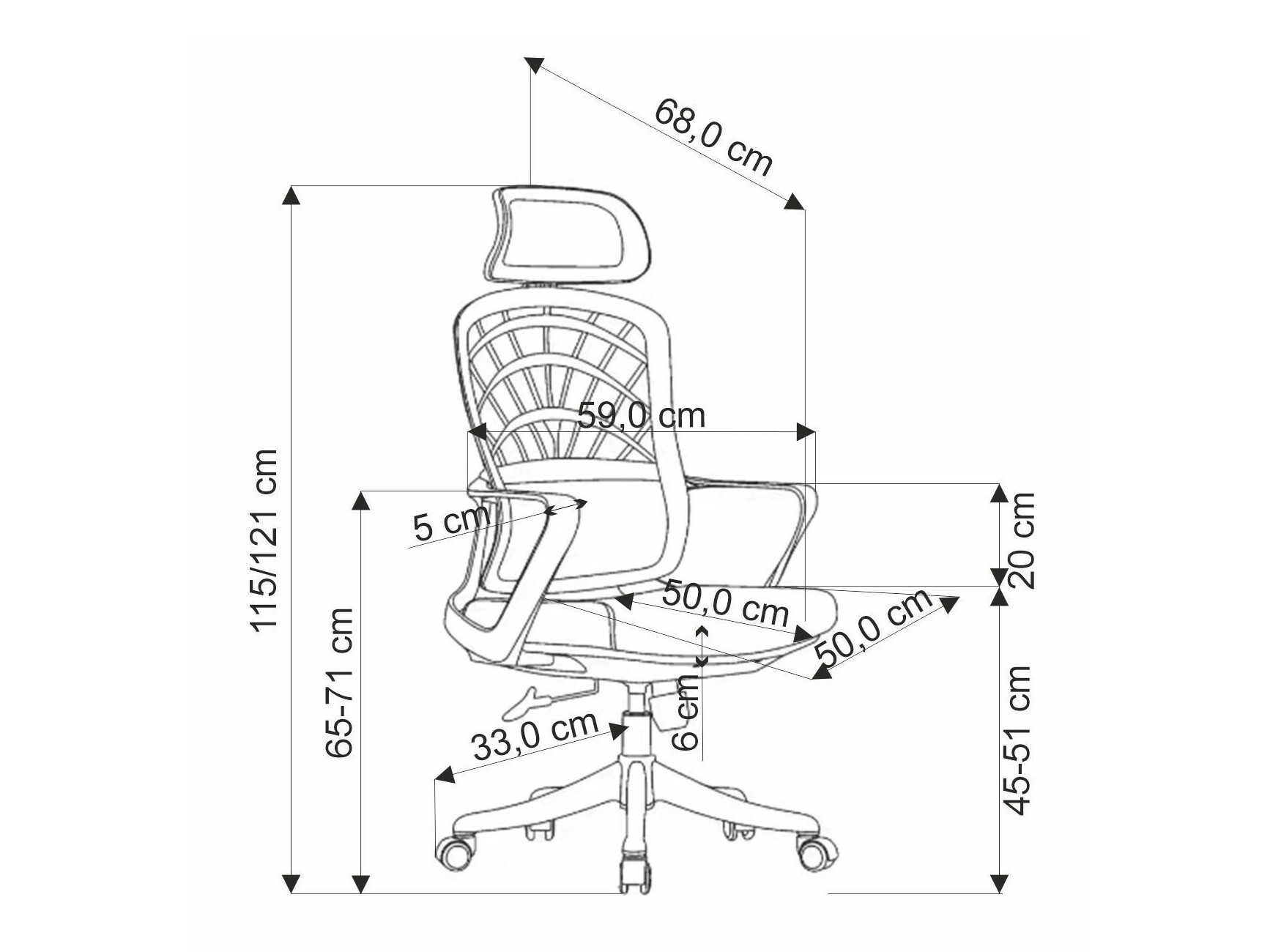 Bureaustoel Houston 1835 (Donker oranje)
