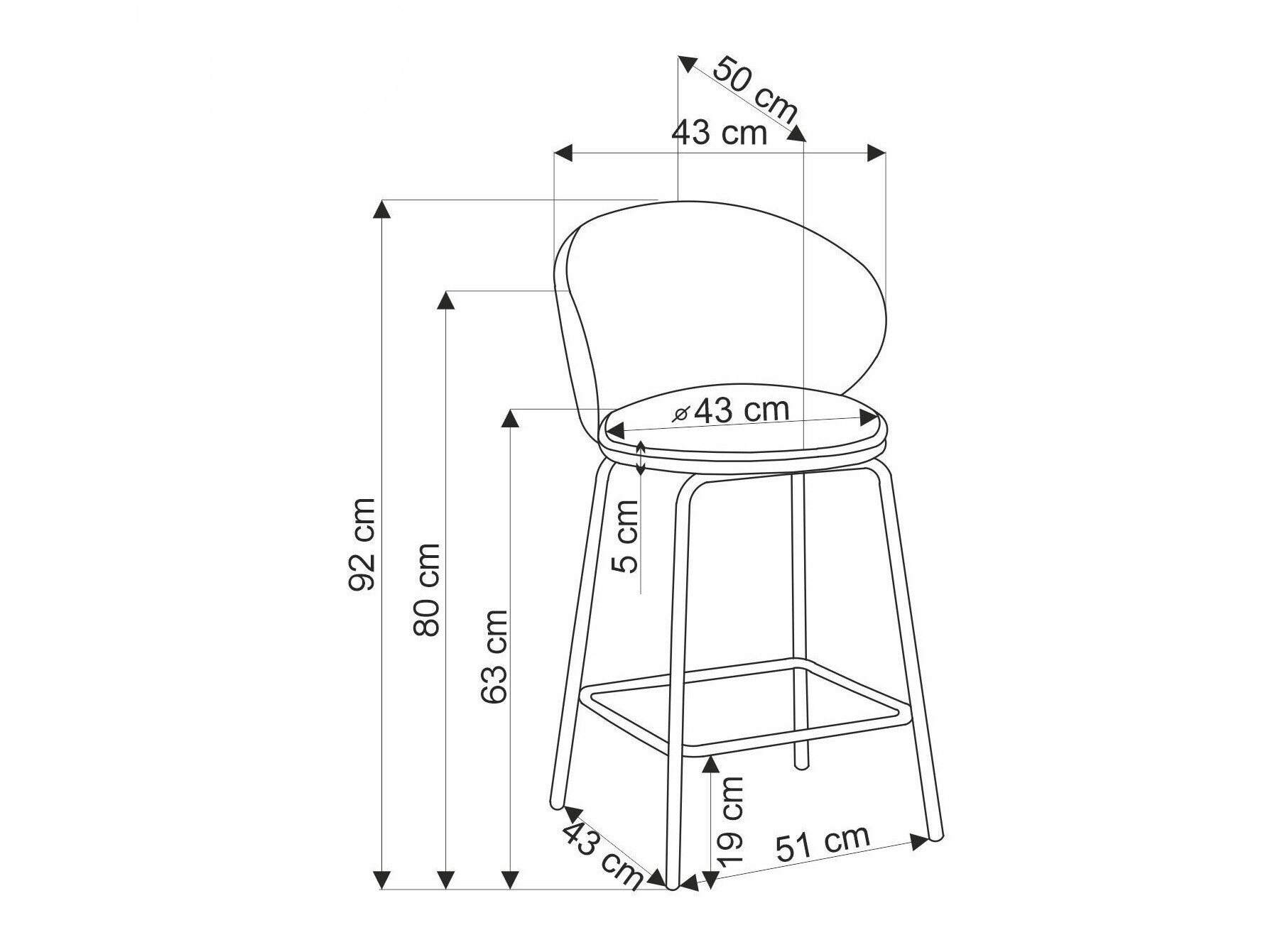 Counterstoel Houston 1824 (Beige)