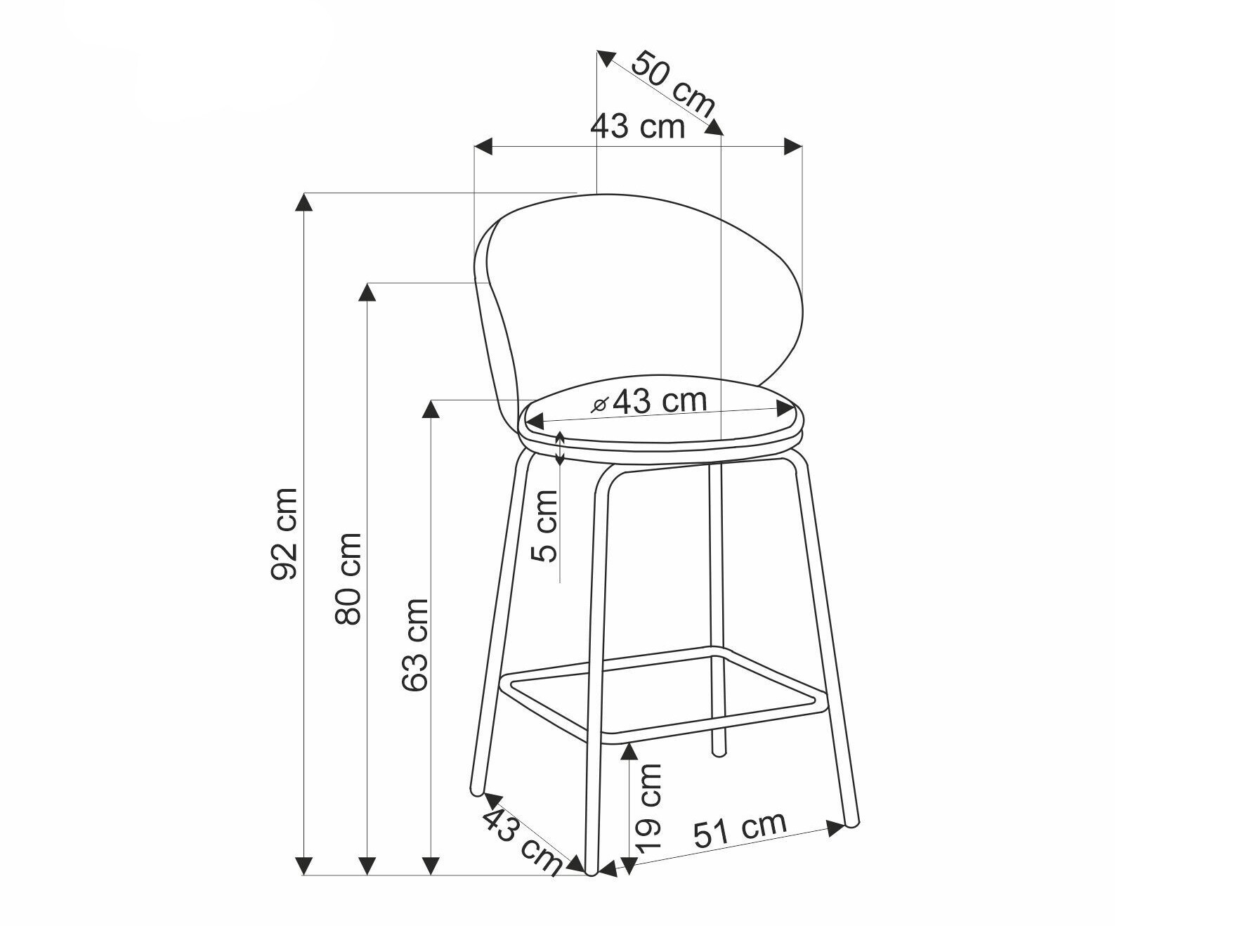 Counterstoel Houston 1824 (Grijs)