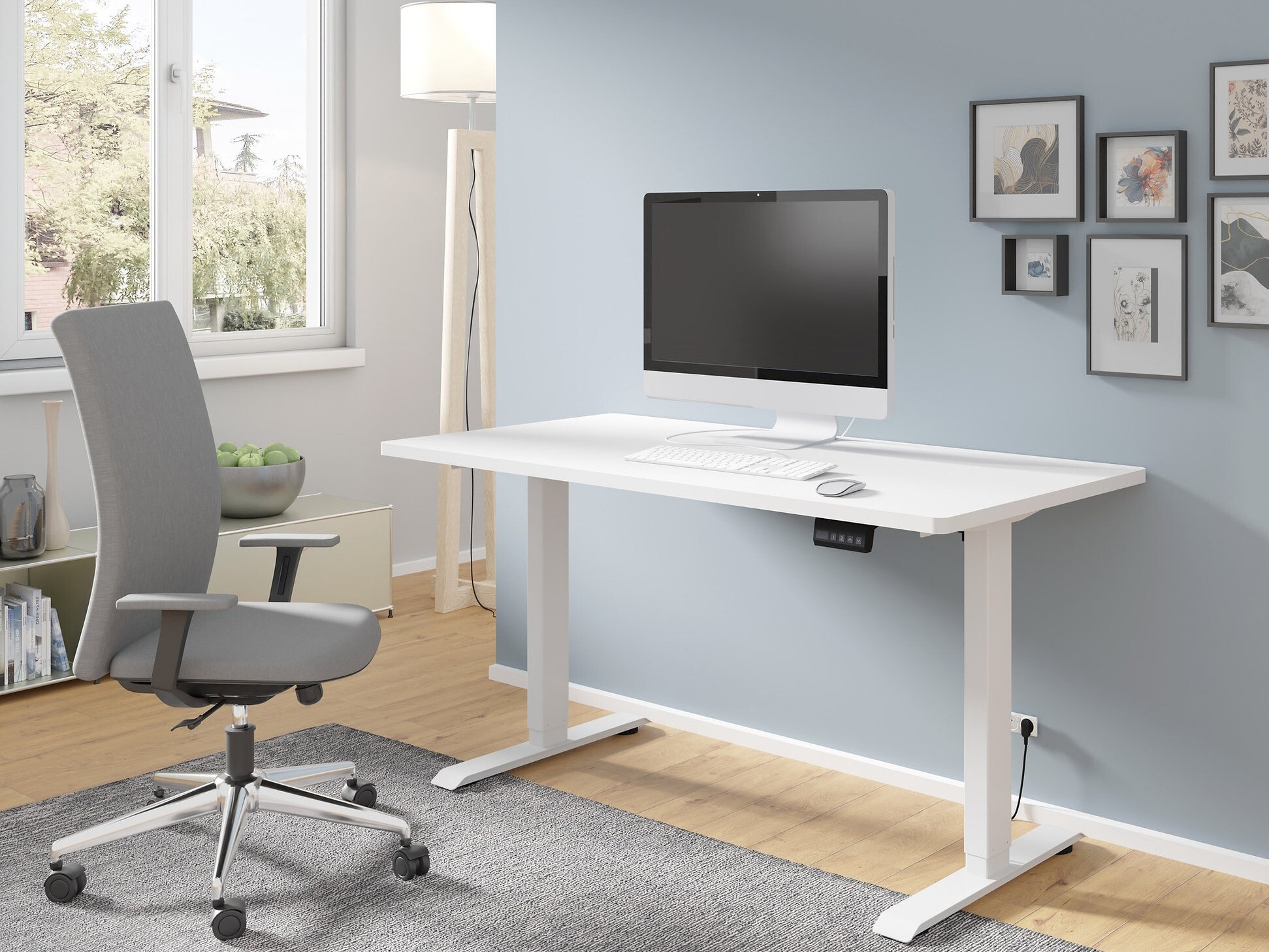 In hoogte verstelbaar bureau Buffalo 184 (Wit)