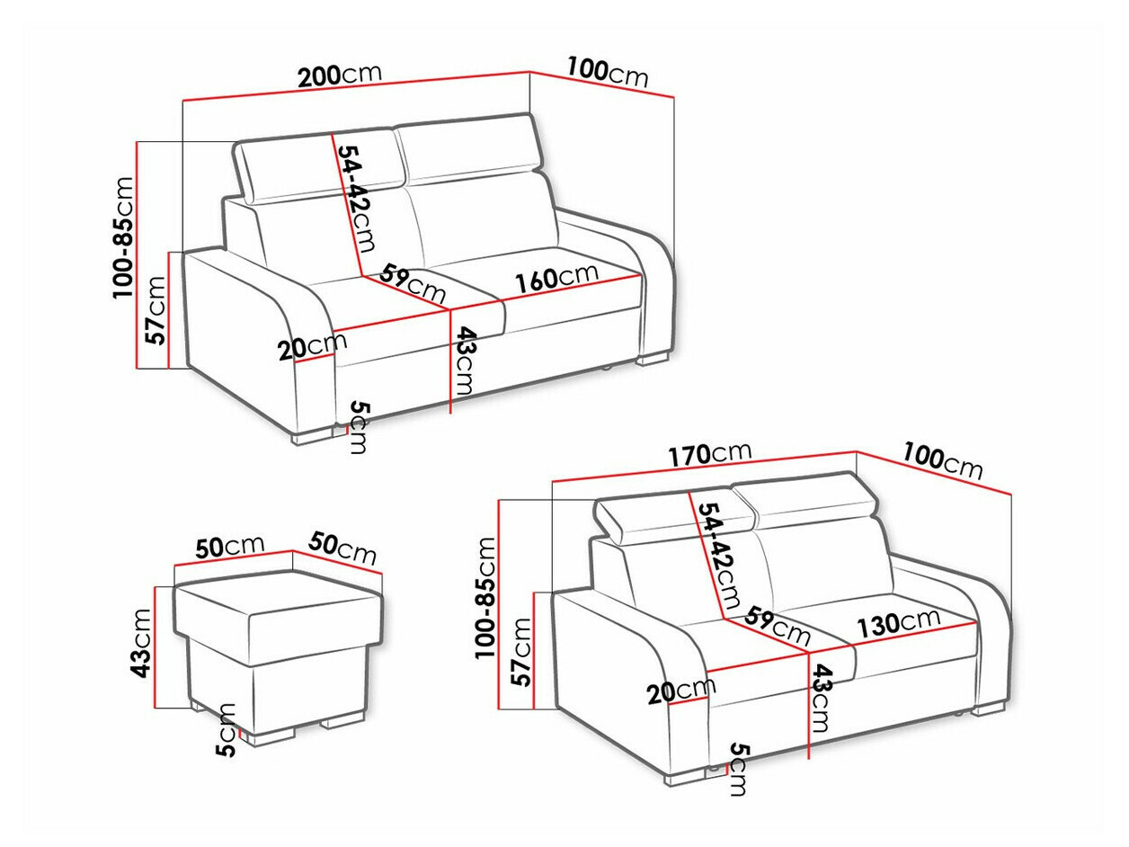 Gestoffeerde meubelset Etrcala 107 (Crown 4)