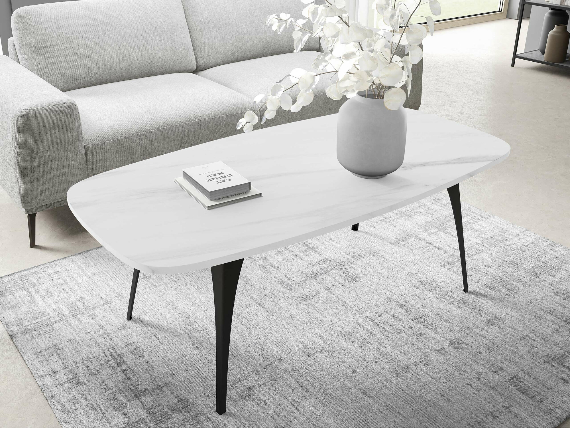 Salontafel Oswego 125 (Wit marmer)