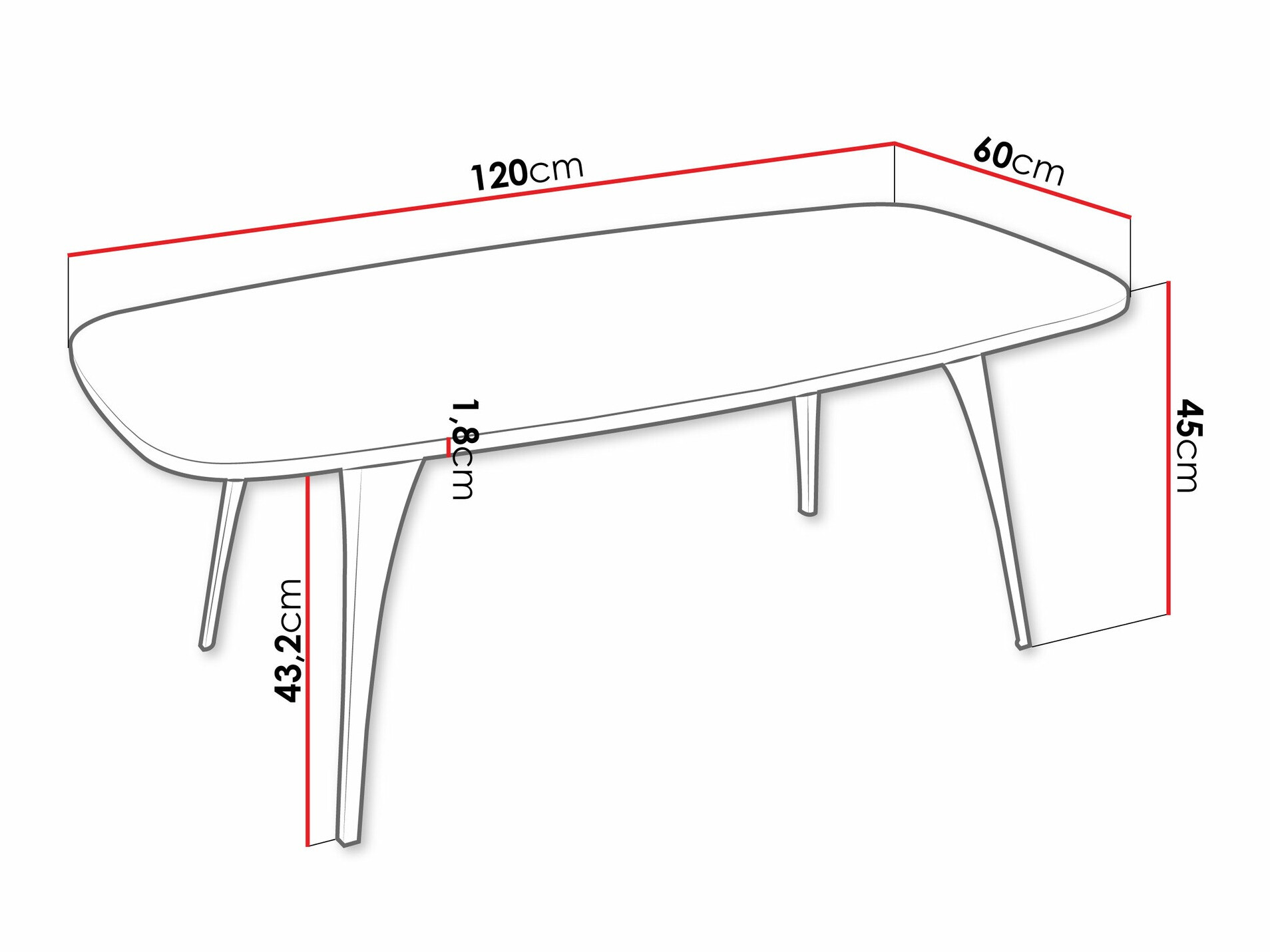 Salontafel Oswego 125 (Wit)