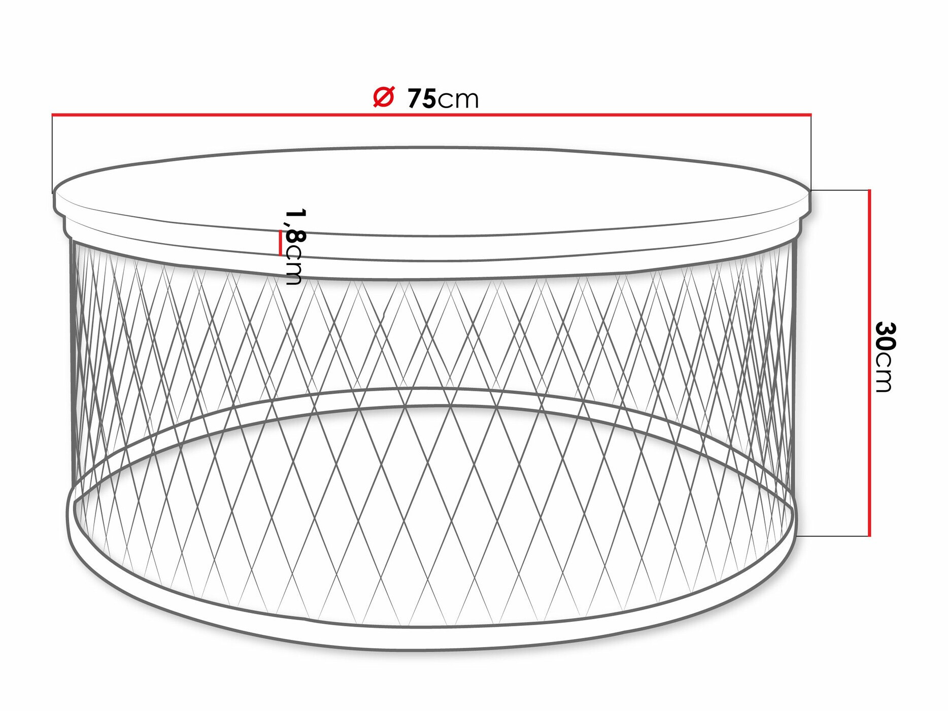 Salontafel Oswego 128 (Zwart)
