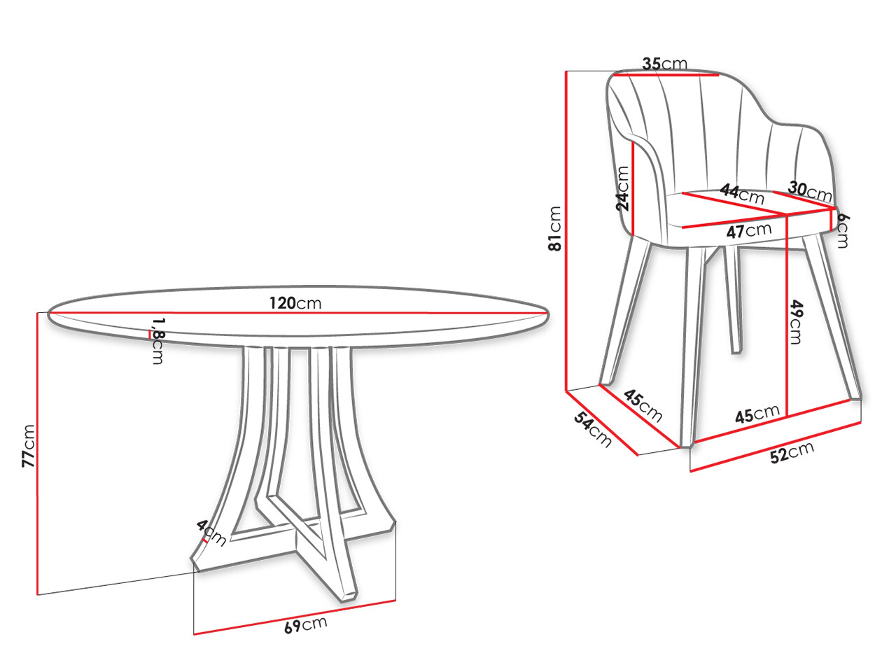 Eetkamerset Racine 137 (Zwart + Baloo 2085)