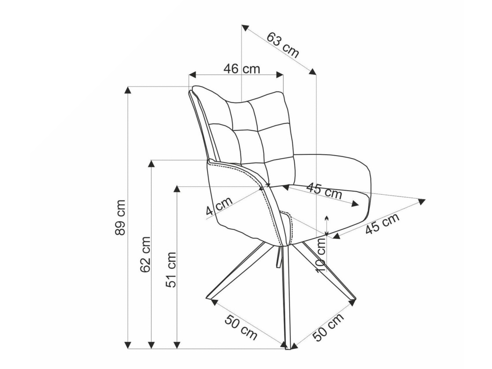 Stoel Houston 1833 (Oranje)
