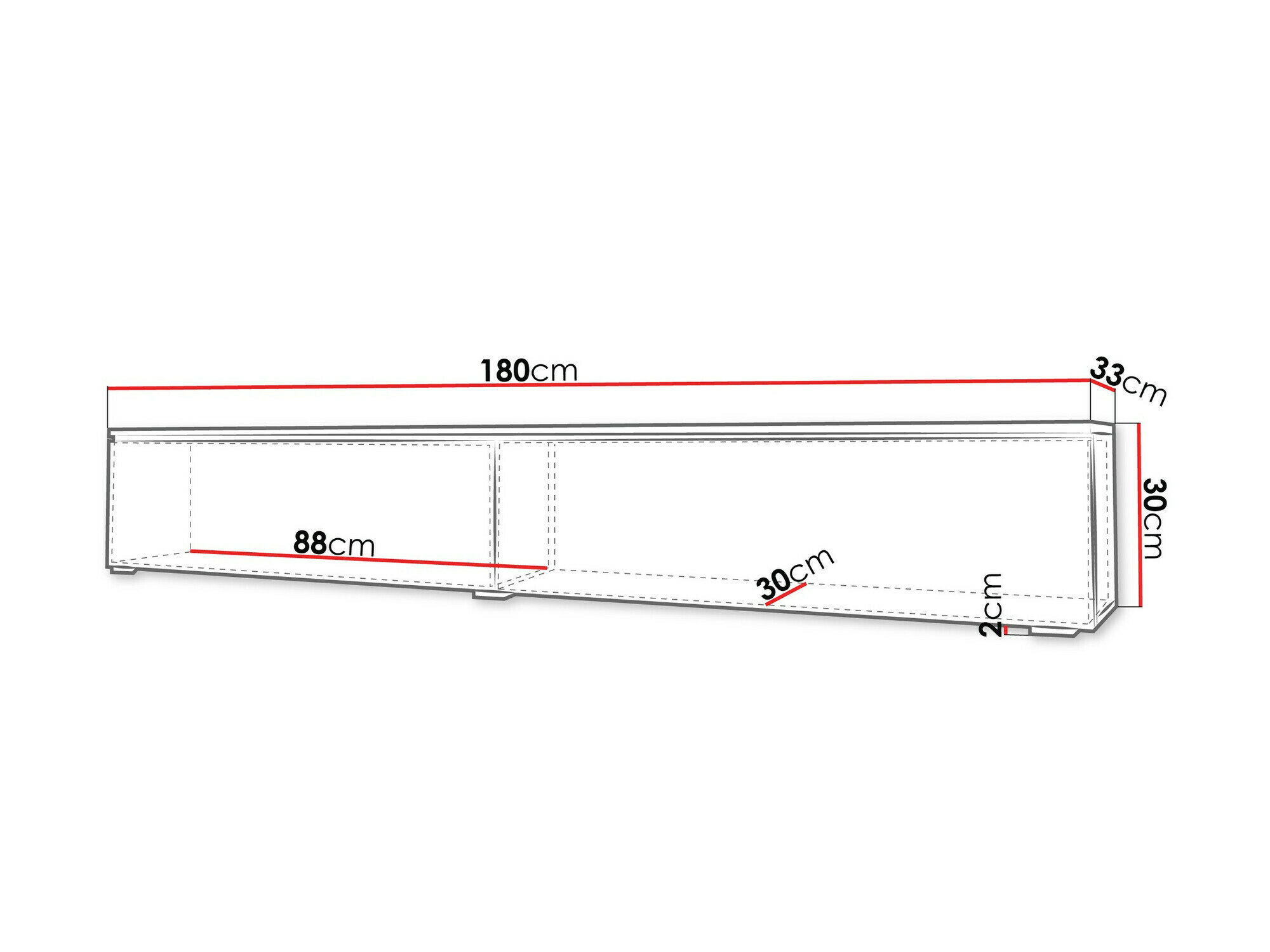TV-meubel Sarasota 166 (Grafiet + Wotan eik)