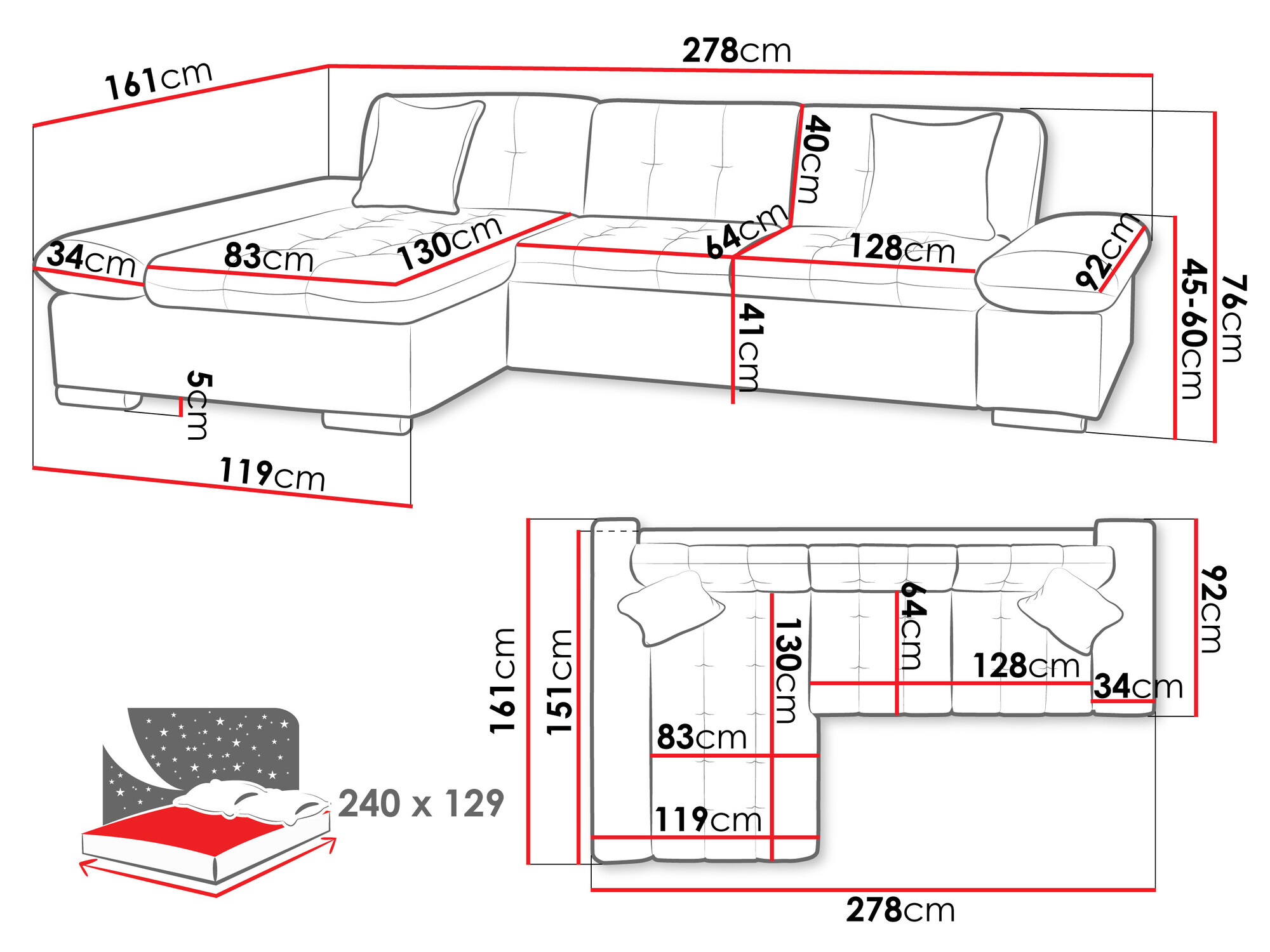 Hoekbank Comfivo 152 (Rico 12)