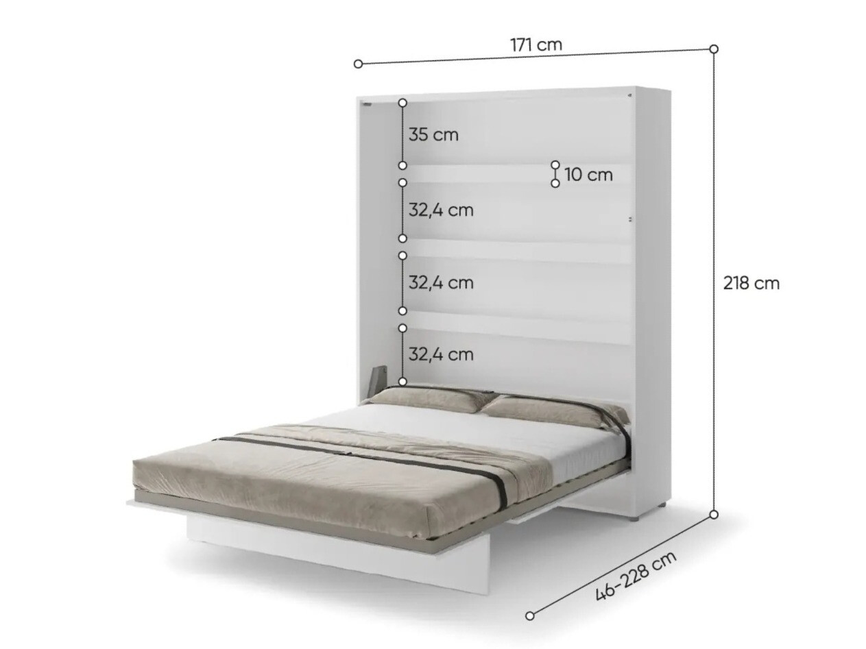 Muurbed Concept Pro Lenart (Wit + Glanzend wit)